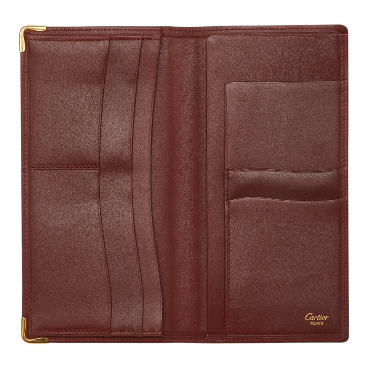 Cartier Bordeaux Leather Long Wallet (Bi-Fold) (Pre-Owned)