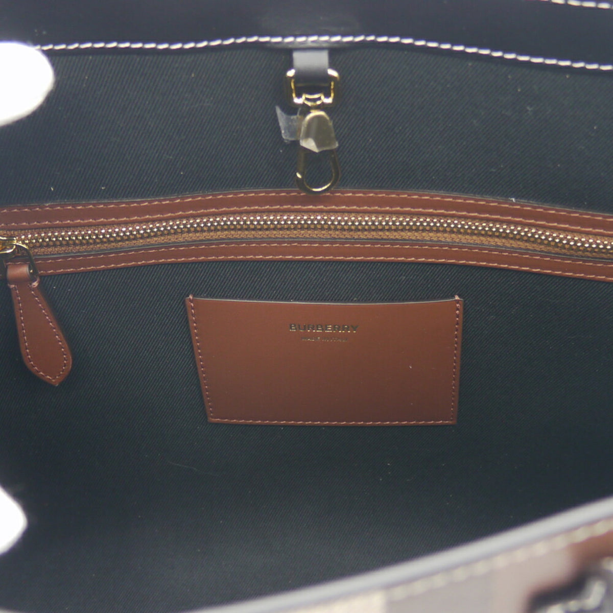 Burberry Brown Elastane Cotton Polyester Tote Bag (Pre-Owned)