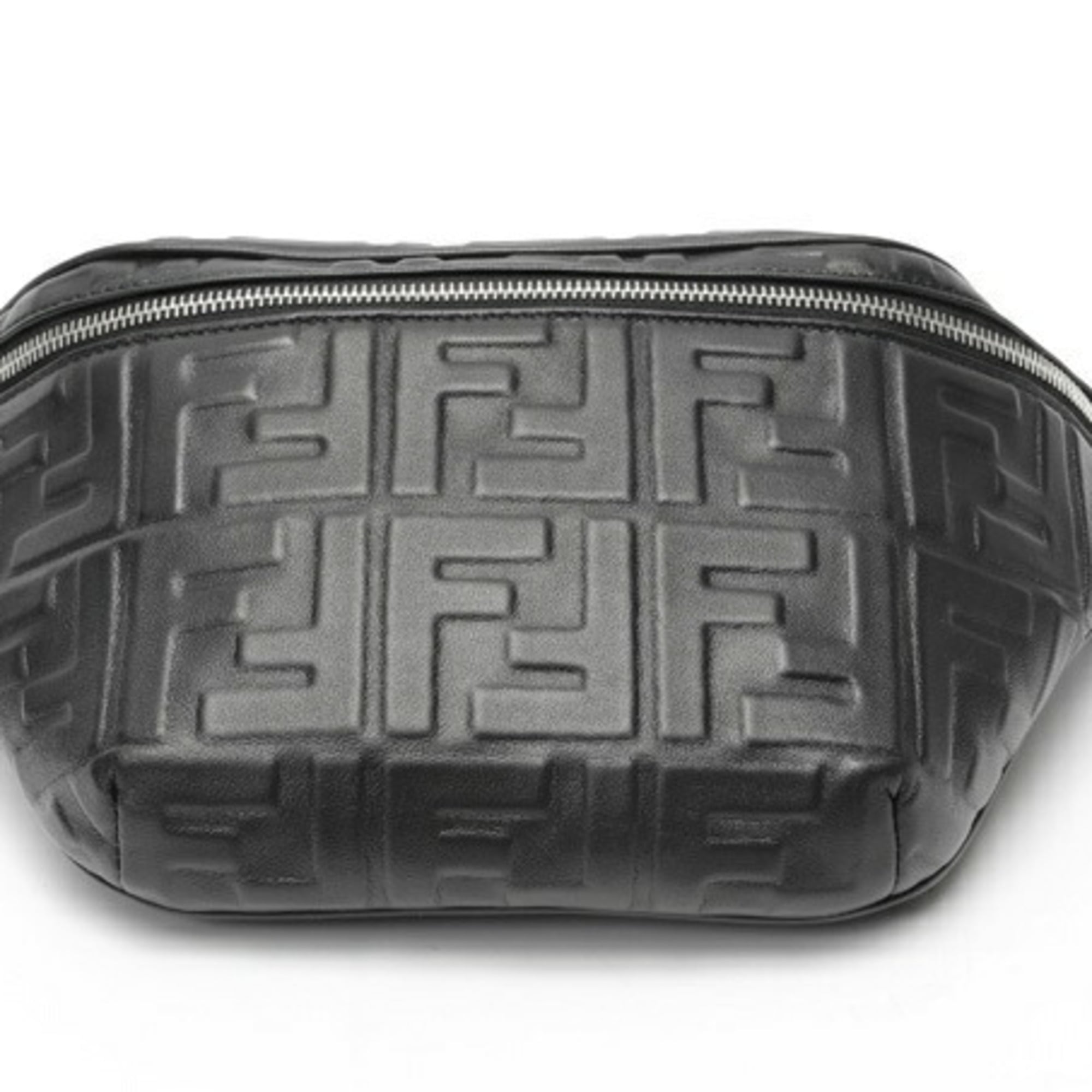 Fendi Black Leather Fanny Pack Sling Bag (Pre-Owned)
