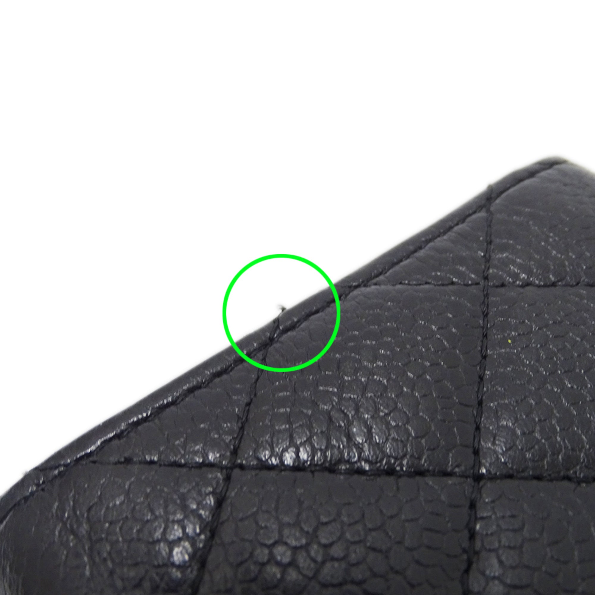 Chanel Black Grained Calfskin Wallet (Tri-Fold) (Pre-Owned)