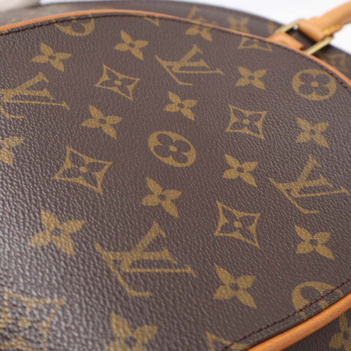 Louis Vuitton Beige Brown Monogram Coated Canvas Leather Handbag (Pre-Owned)