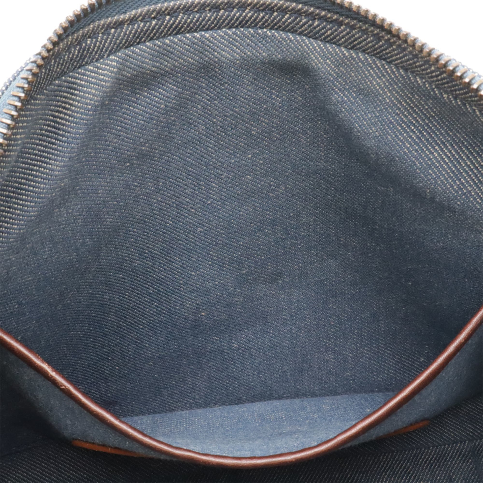 Celine Blue Brown Denim Leather Shoulder Bag (Pre-Owned)