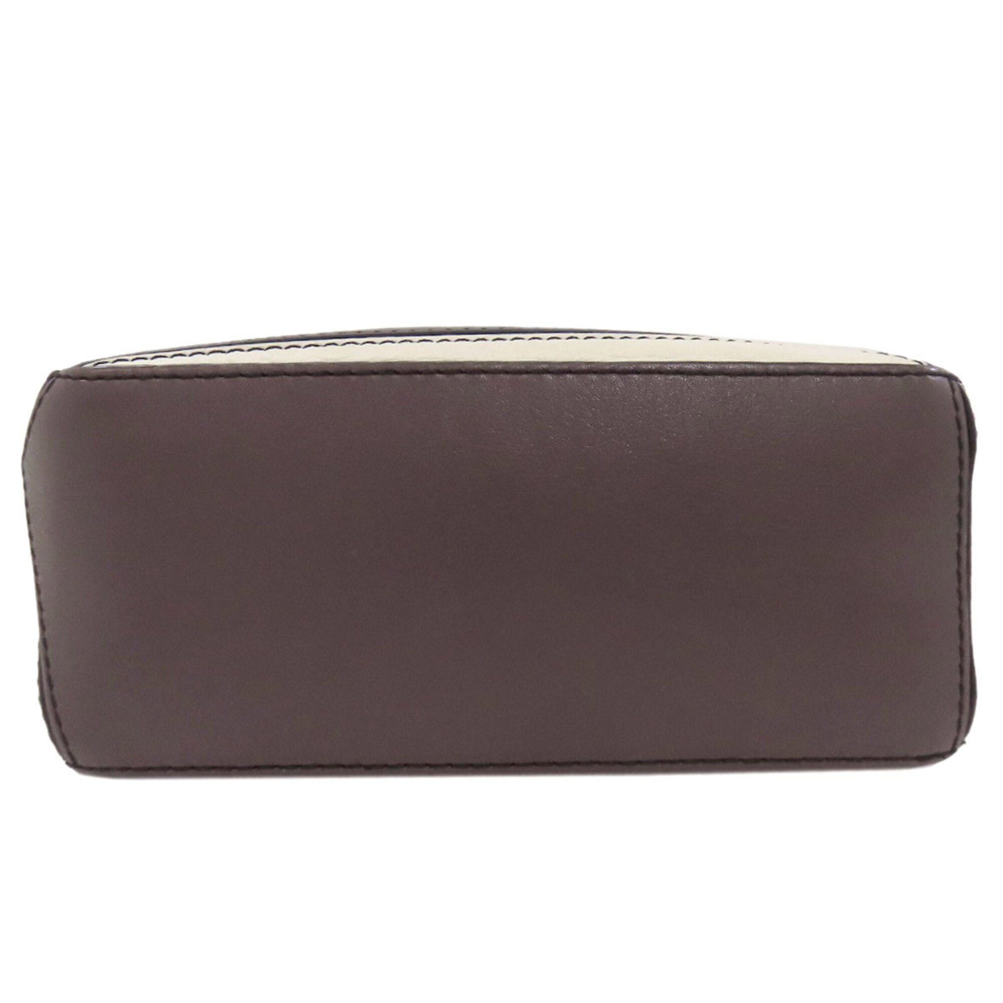 Loewe Black Brown White Leather Handbag (Pre-Owned)