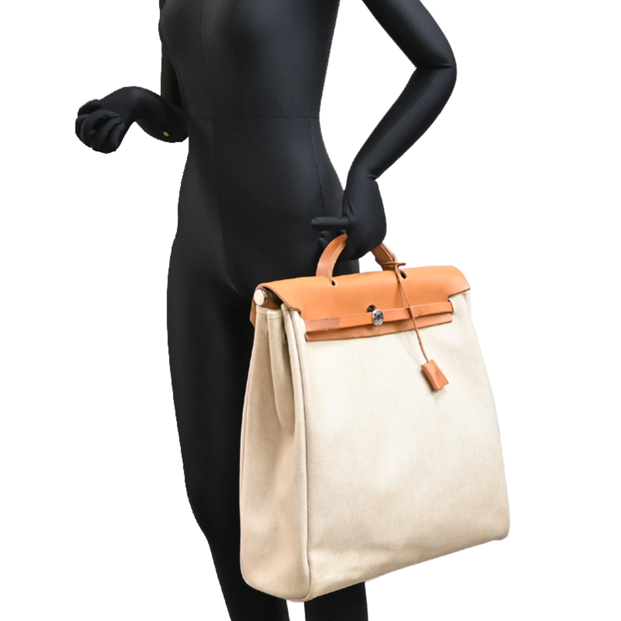 Hermes Beige Natural Toile H Handbag (Pre-Owned)