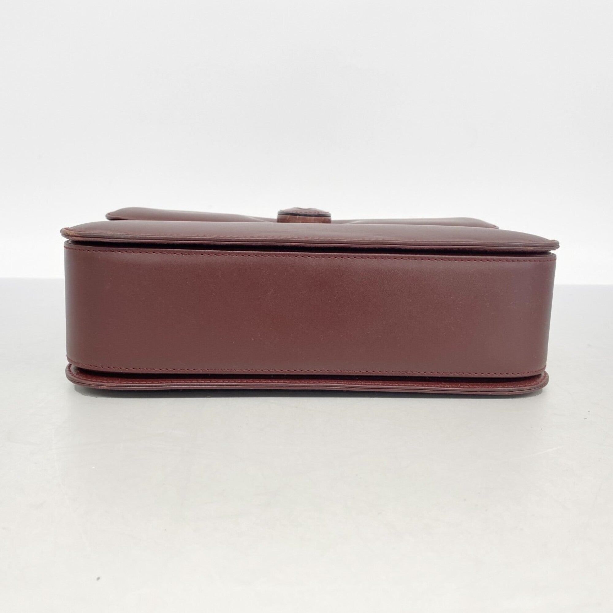 Cartier Bordeaux Leather Shoulder Bag (Pre-Owned)