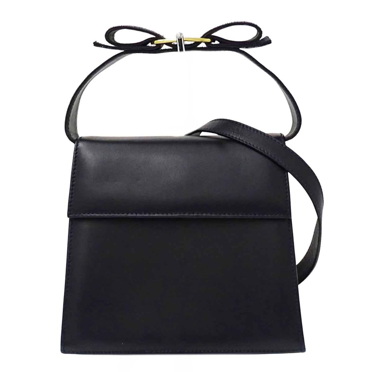 Salvatore Ferragamo Navy Leather Handbag Shoulder Bag (Pre-Owned)