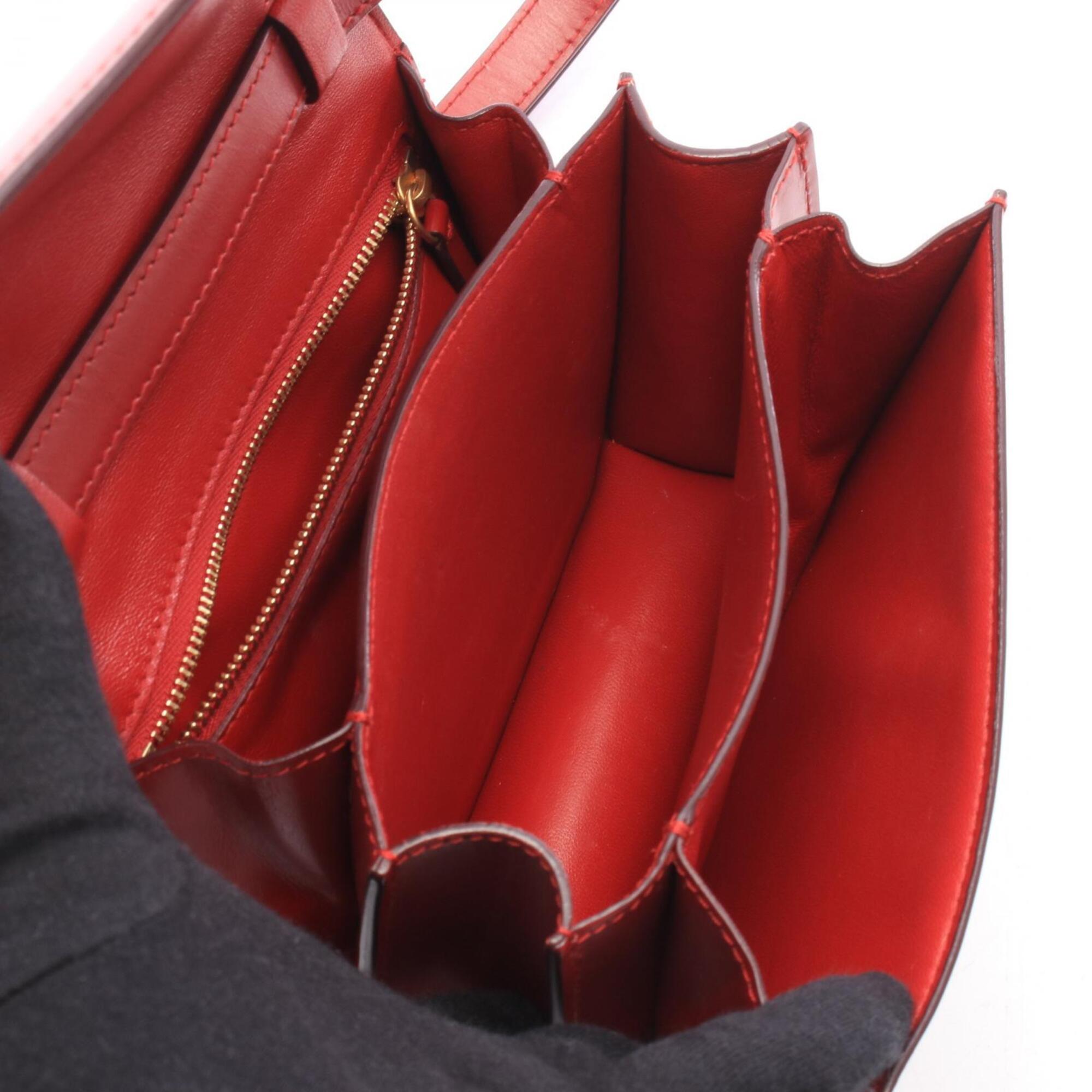 Celine Red Color Leather Handbag Shoulder Bag (Pre-Owned)