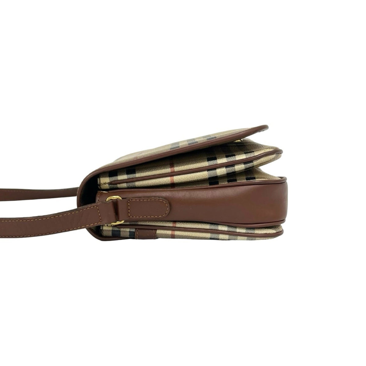 Burberry Beige Brown Leather Pvc Shoulder Bag (Pre-Owned)