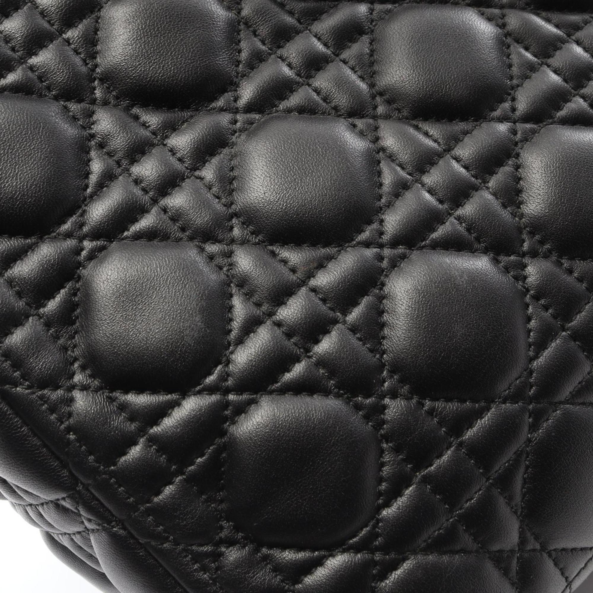 Christian Dior Lady Dior Black Leather Handbag (Pre-Owned)