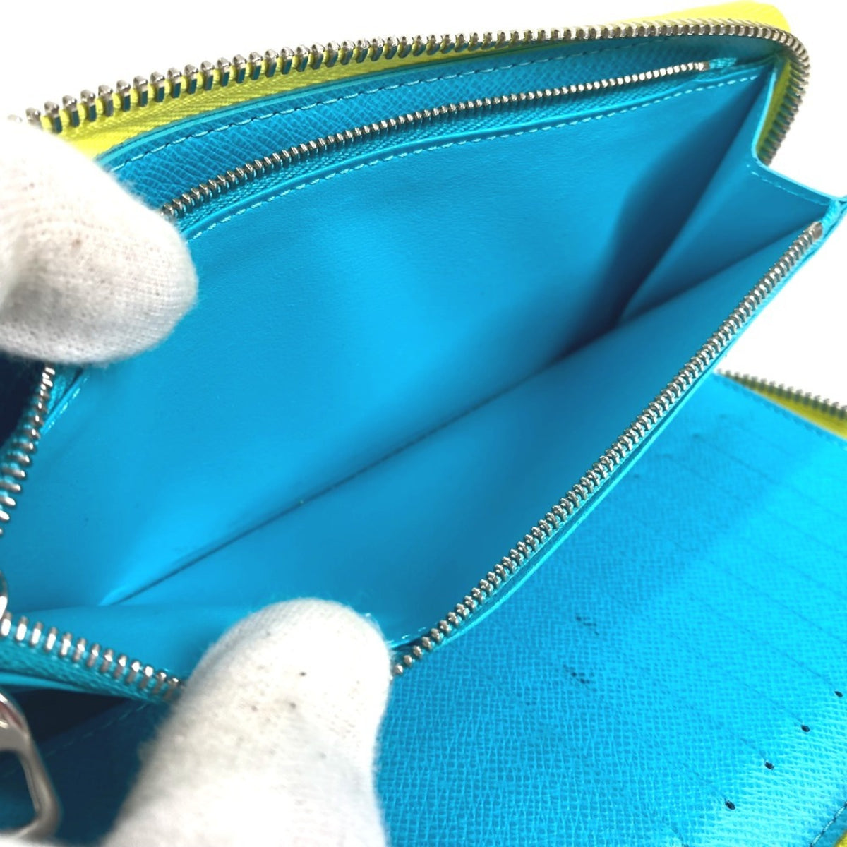 Louis Vuitton Monogram Blue Yellow Monogram Leather Long Wallet (Bi-Fold) (Pre-Owned)