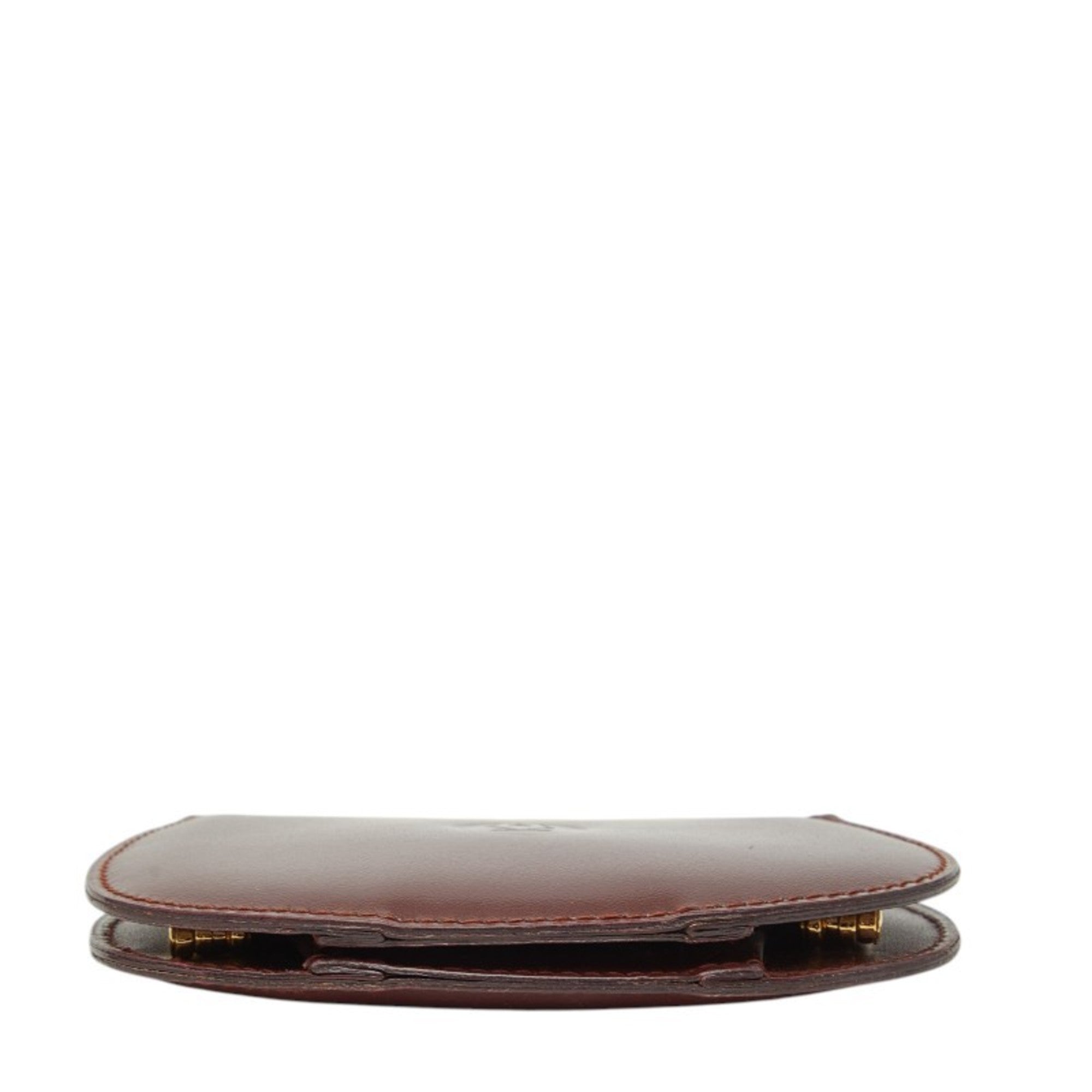 Cartier Bordeaux Wine Red Leather Coin Purse/Coin Case (Pre-Owned)