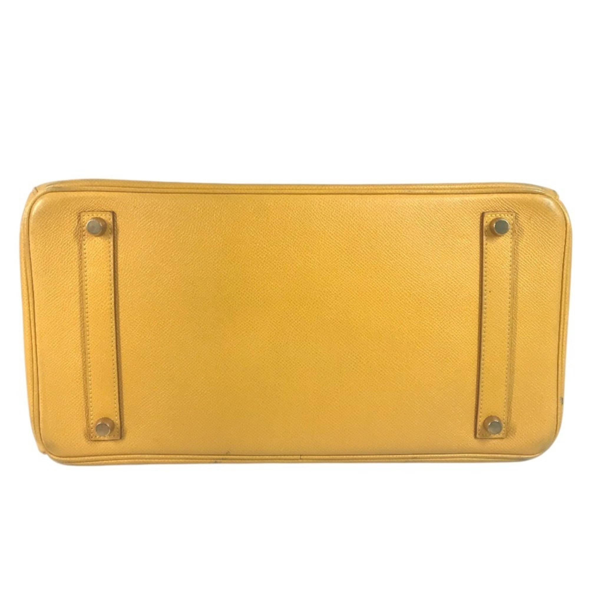 Hermes Jaune Yellow Leather Handbag Tote Bag (Pre-Owned)
