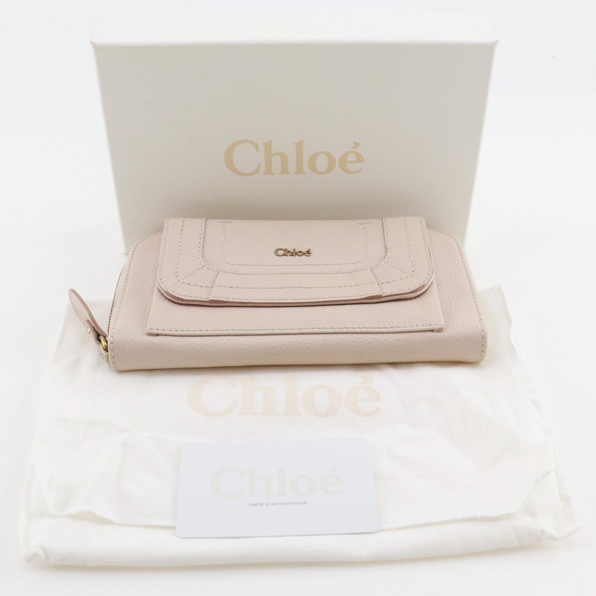 Chloé Pink Leather Long Wallet (Bi-Fold) (Pre-Owned)