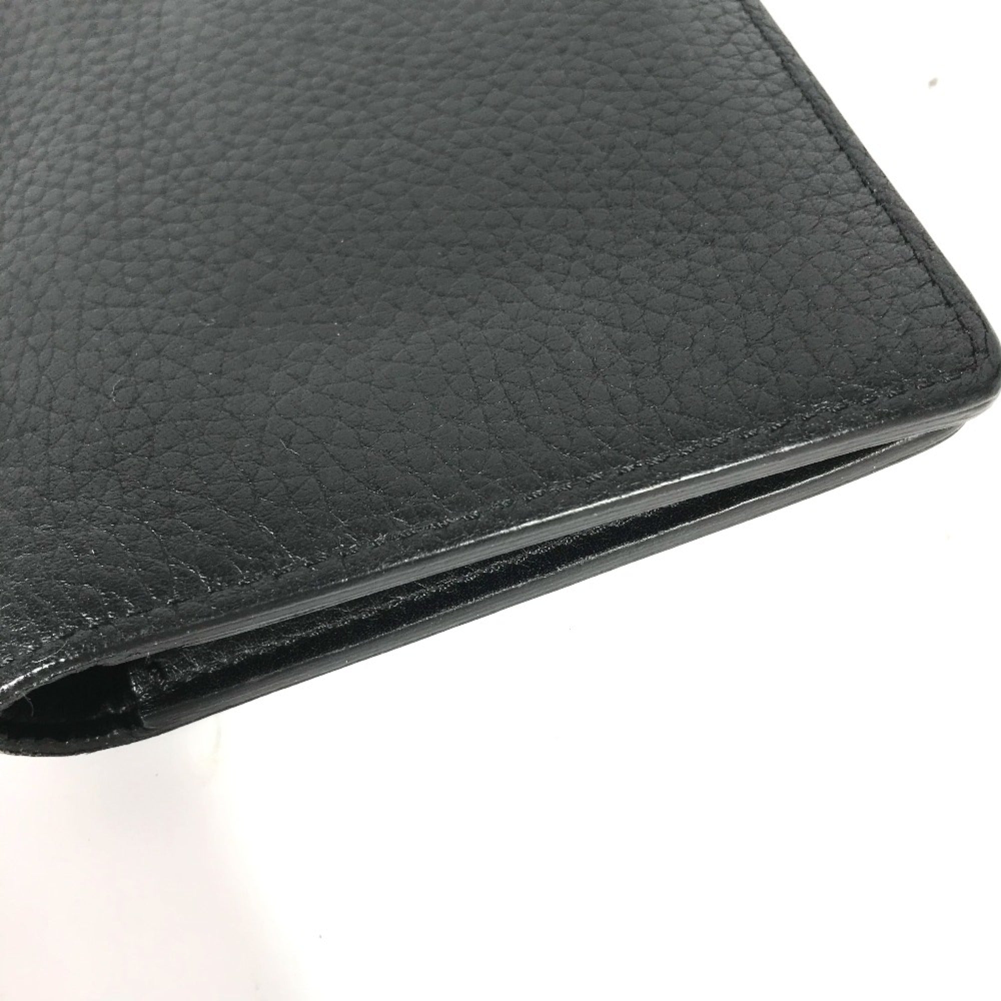 Louis Vuitton Black Leather Long Wallet (Bi-Fold) (Pre-Owned)