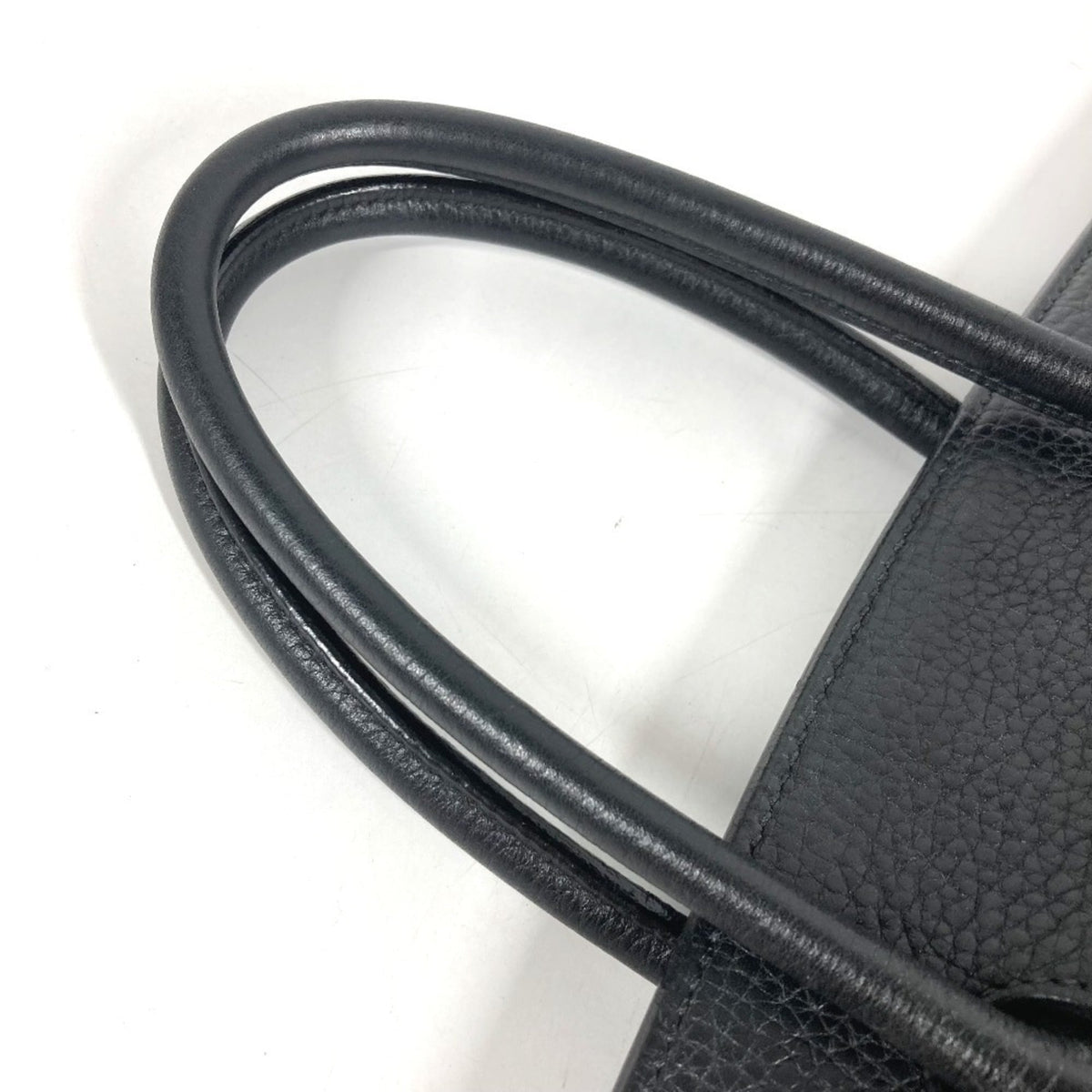 Hermes Black Leather Handbag Tote Bag (Pre-Owned)