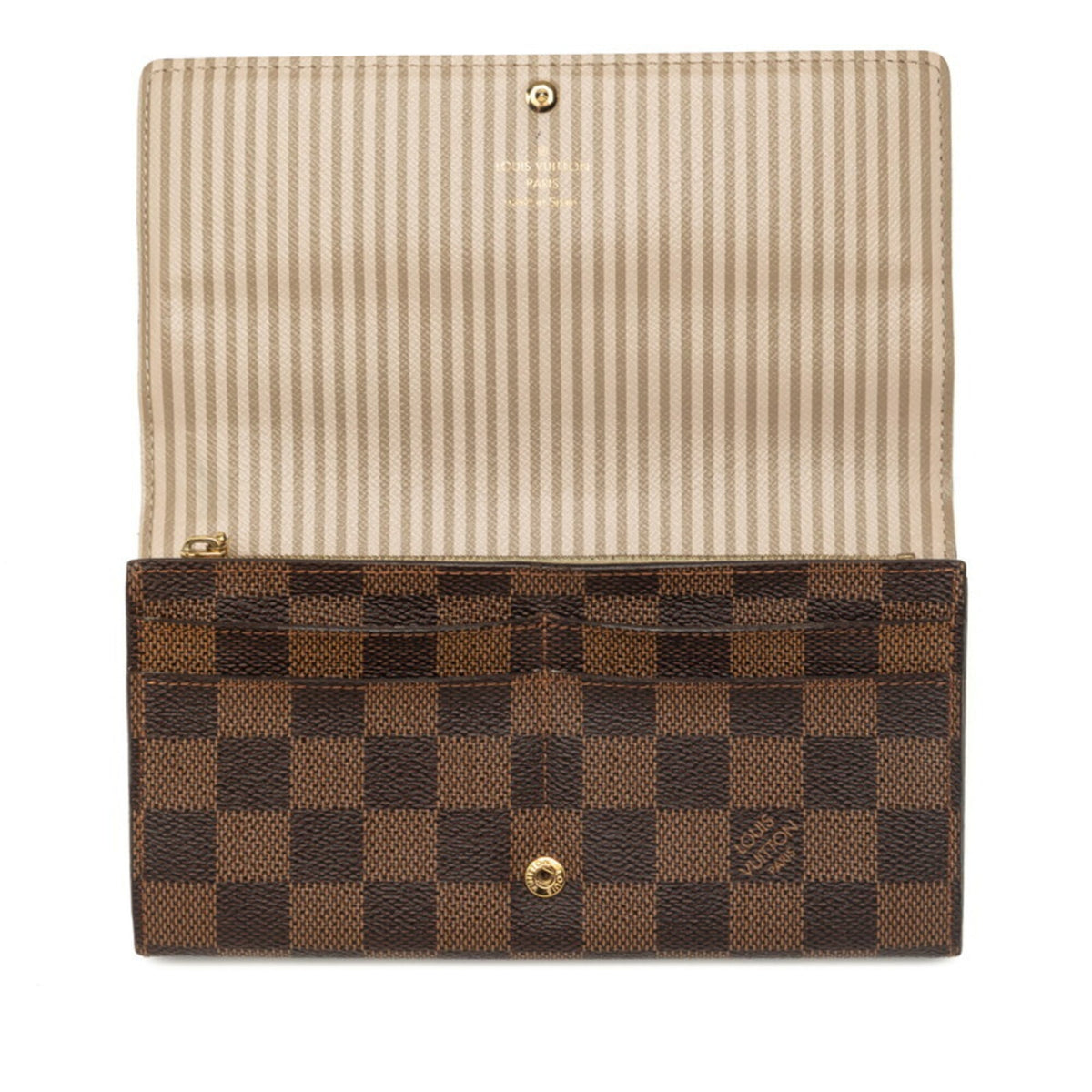 Louis Vuitton Damier Brown Pvc Leather Long Wallet (Bi-Fold) (Pre-Owned)