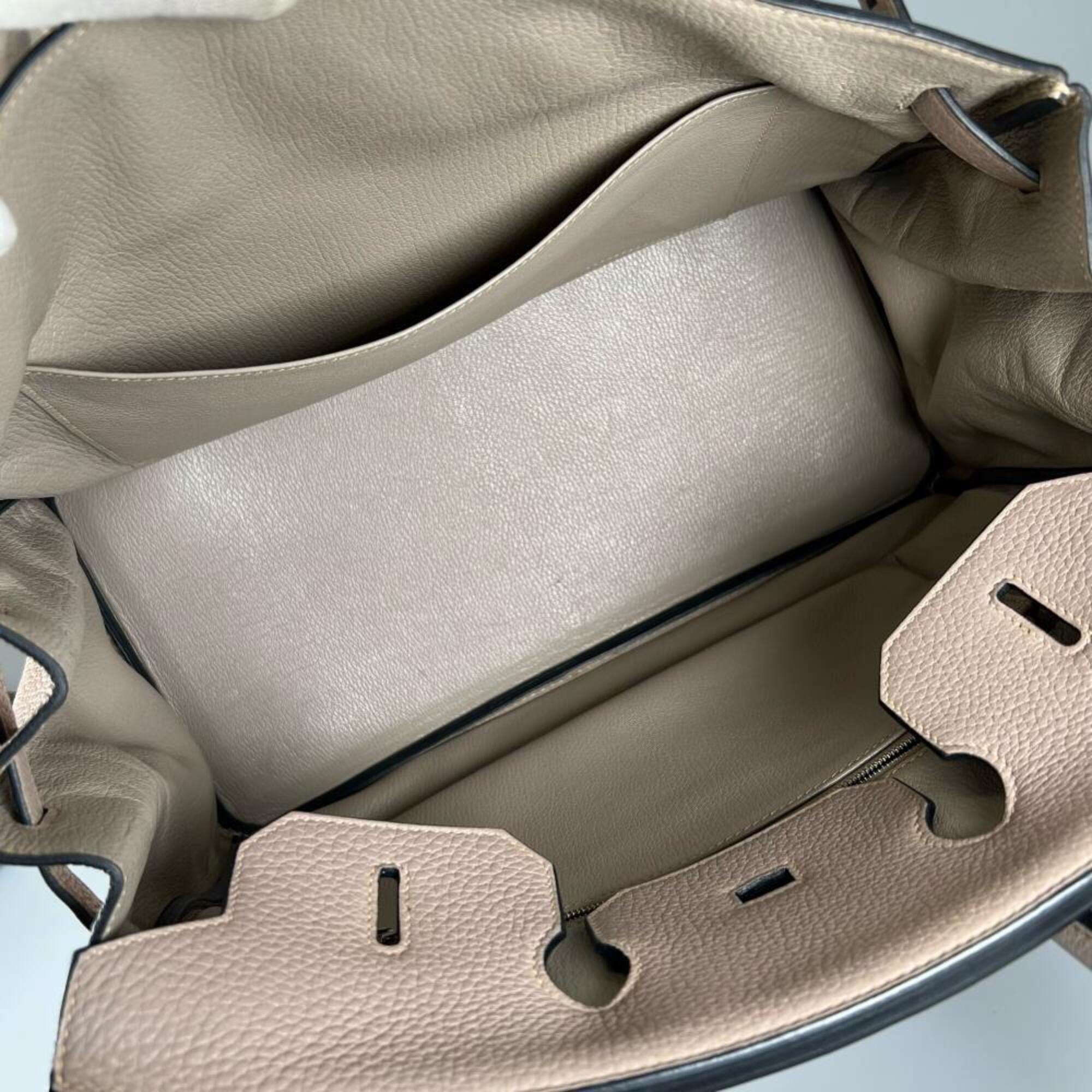 Hermes Beige Leather Handbag (Pre-Owned)
