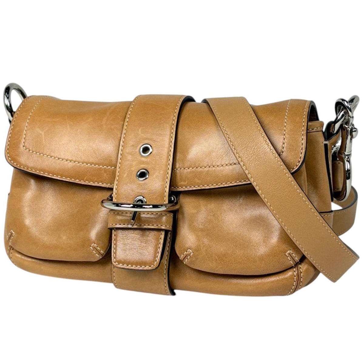 Coach Brown Leather Shoulder Bag (Pre-Owned)