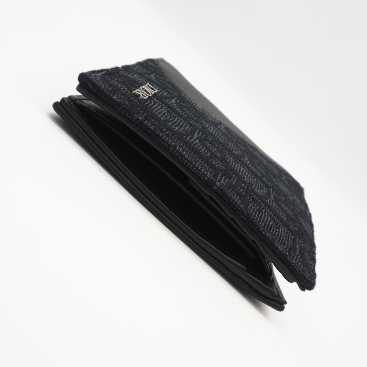 Christian Dior Navy Black Canvas Leather Wallet (Bi-Fold) (Pre-Owned)