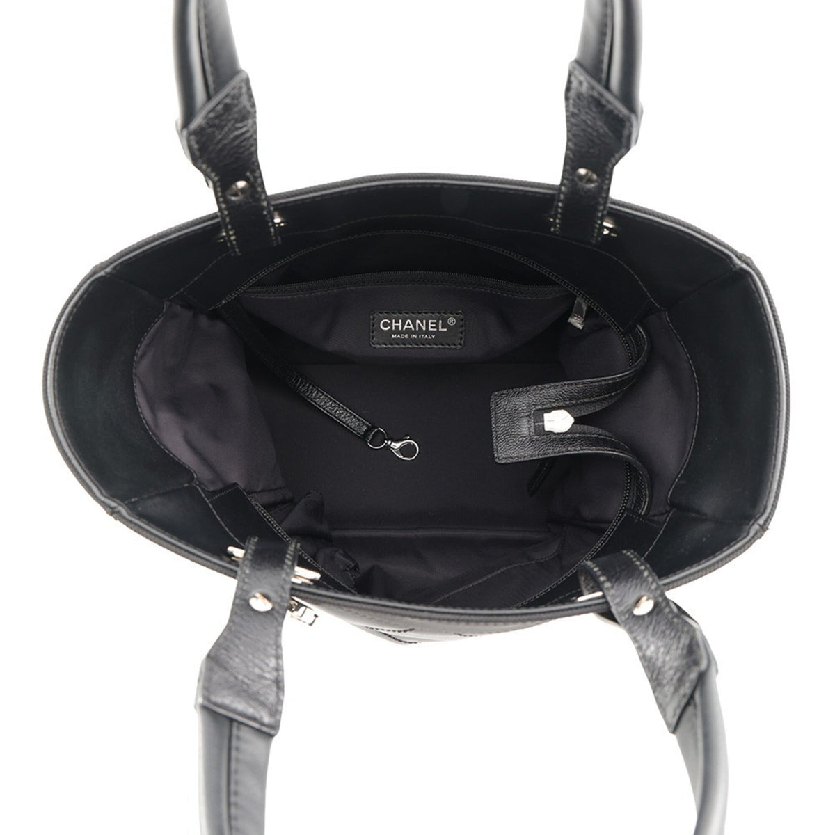 Chanel Matelasse Black Pvc Leather Handbag Tote Bag (Pre-Owned)