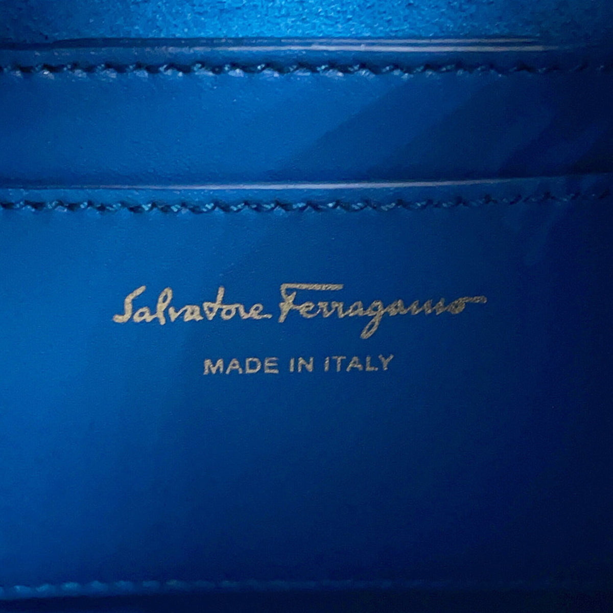 Salvatore Ferragamo Blue Leather Handbag Shoulder Bag (Pre-Owned)