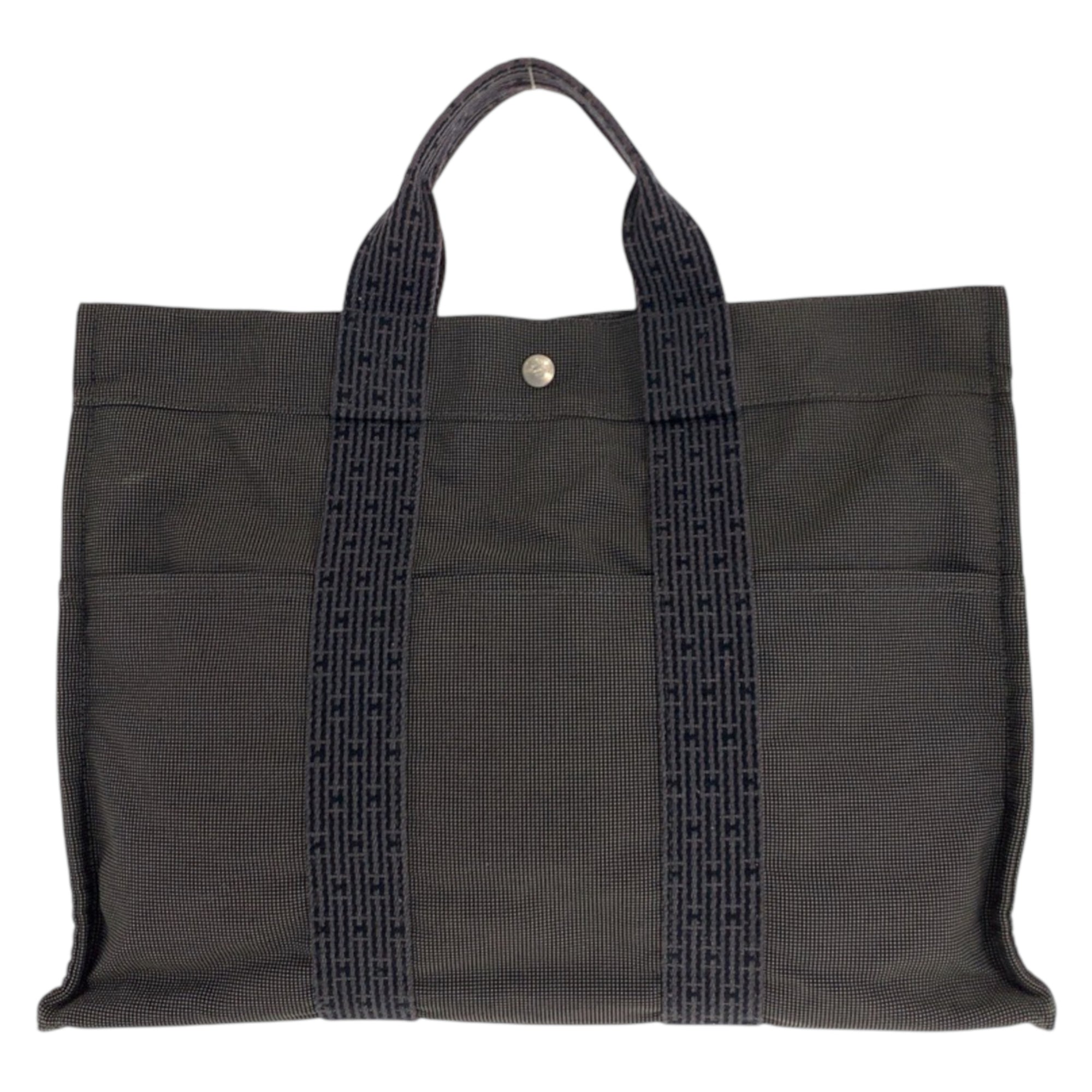 Hermes Her Line Gray Polyamide Polyester Handbag Tote Bag (Pre-Owned)