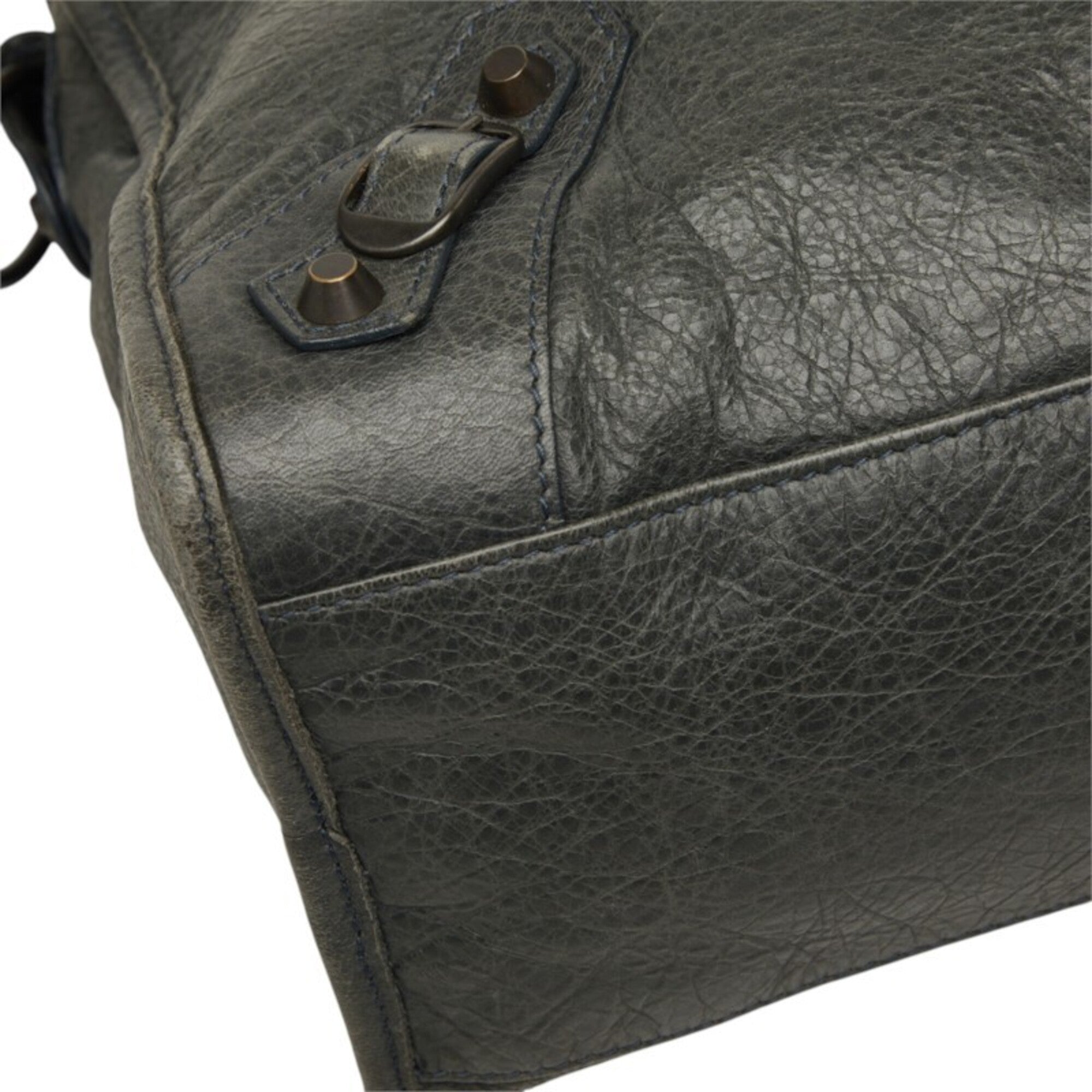 Balenciaga Green Leather Handbag Shoulder Bag (Pre-Owned)