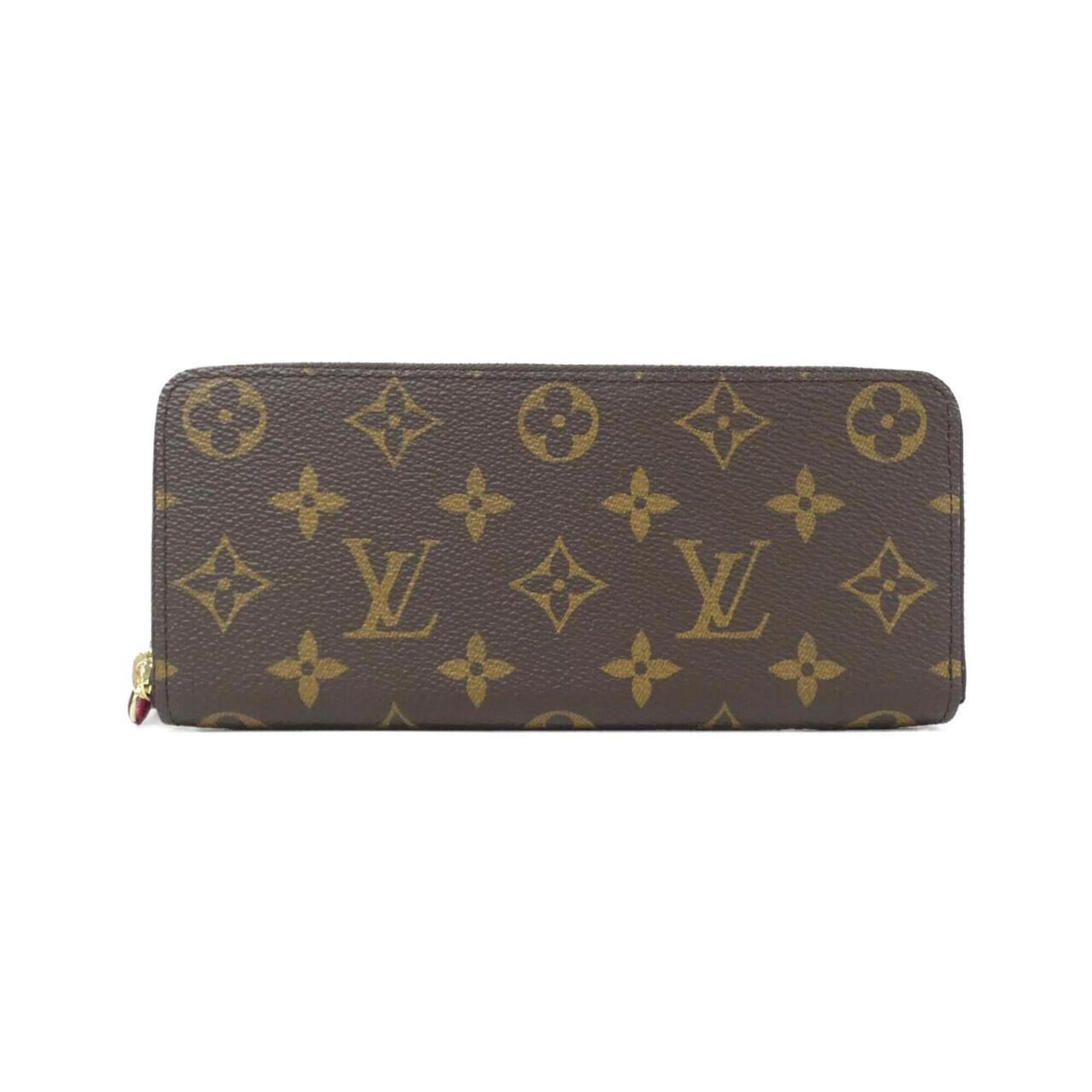 Louis Vuitton Fuchsia Marron Coated Canvas Long Wallet (Bi-Fold) (Pre-Owned)