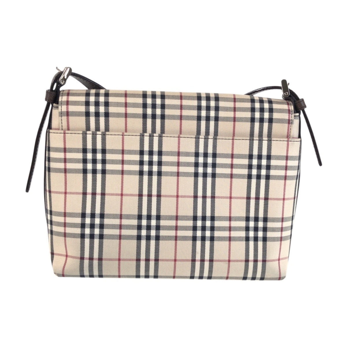 Burberry Beige Brown Canvas Leather Pochette Shoulder Bag (Pre-Owned)