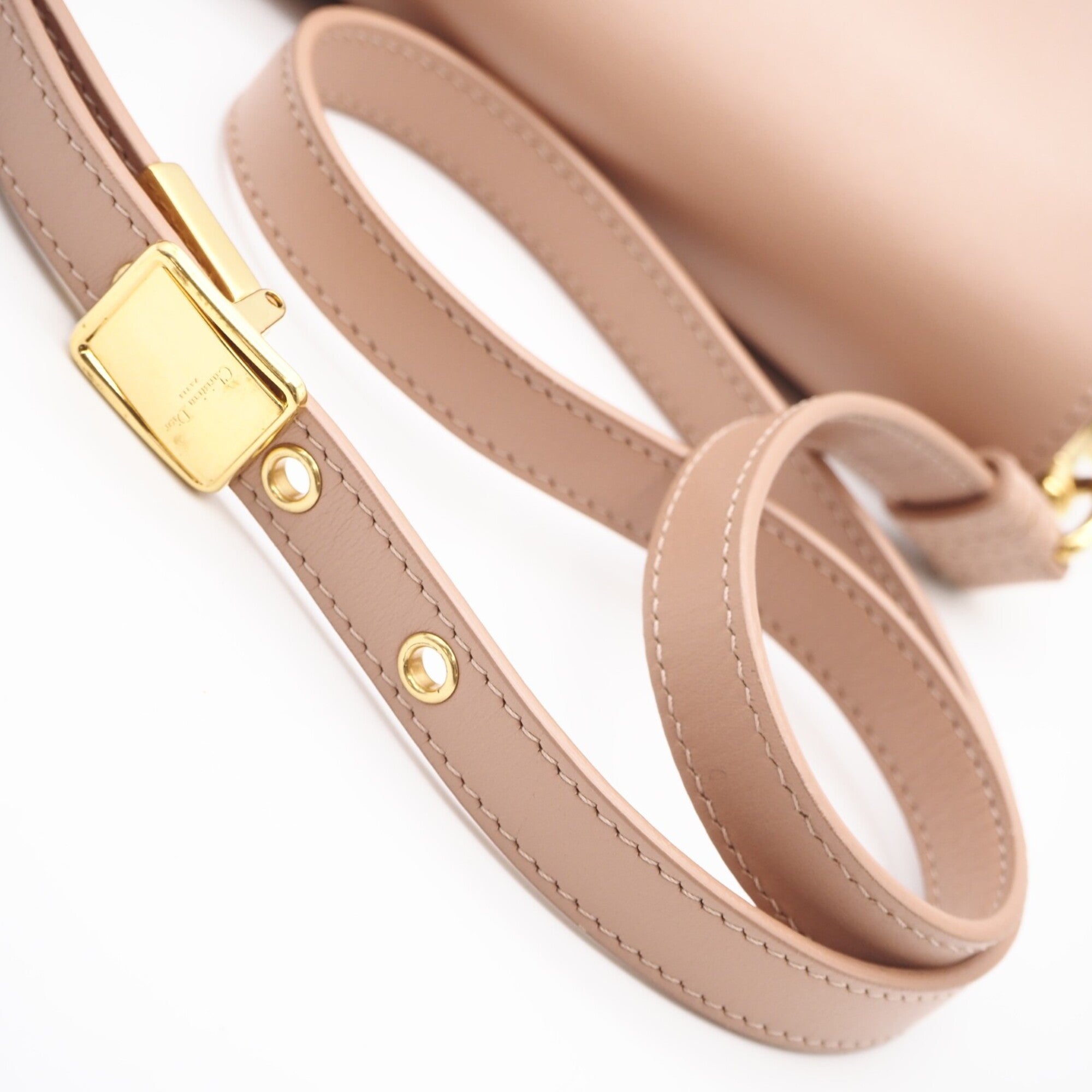 Christian Dior Pink Beige Leather Shoulder Bag (Pre-Owned)