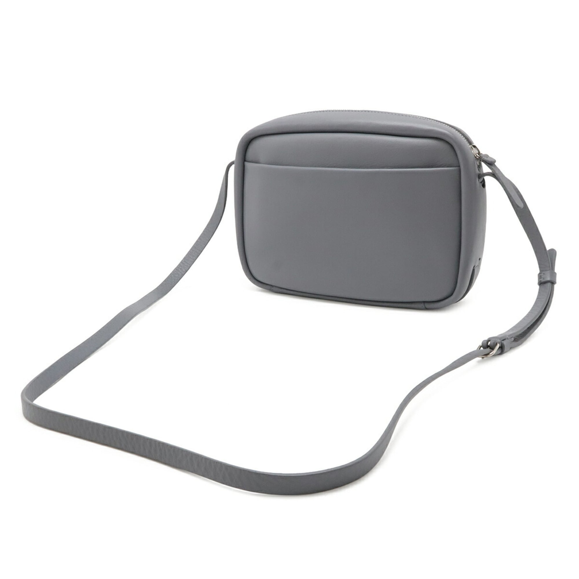 Balenciaga Gray White Leather Pochette Shoulder Bag (Pre-Owned)