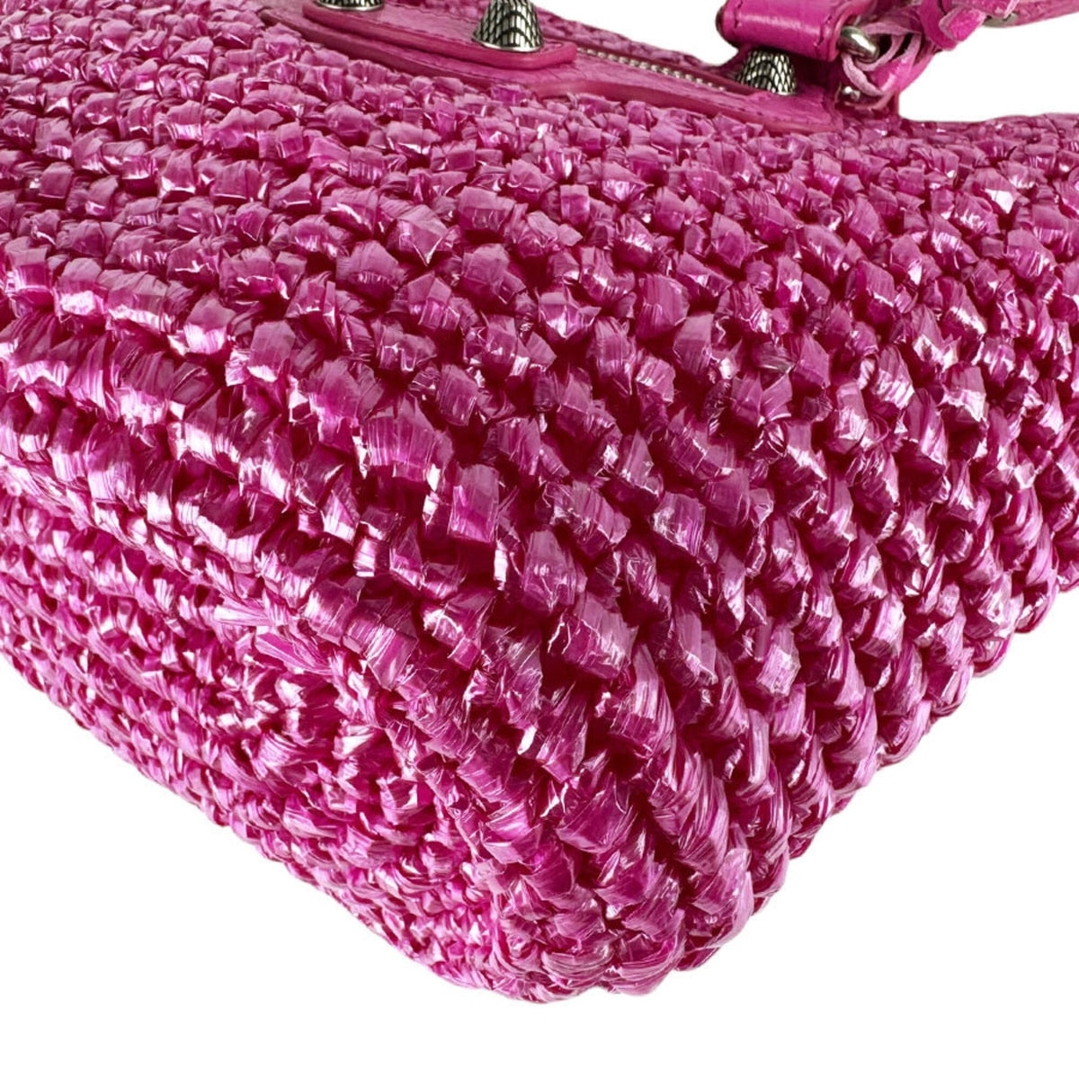 Balenciaga Pink Leather Polyamide Handbag Shoulder Bag (Pre-Owned)