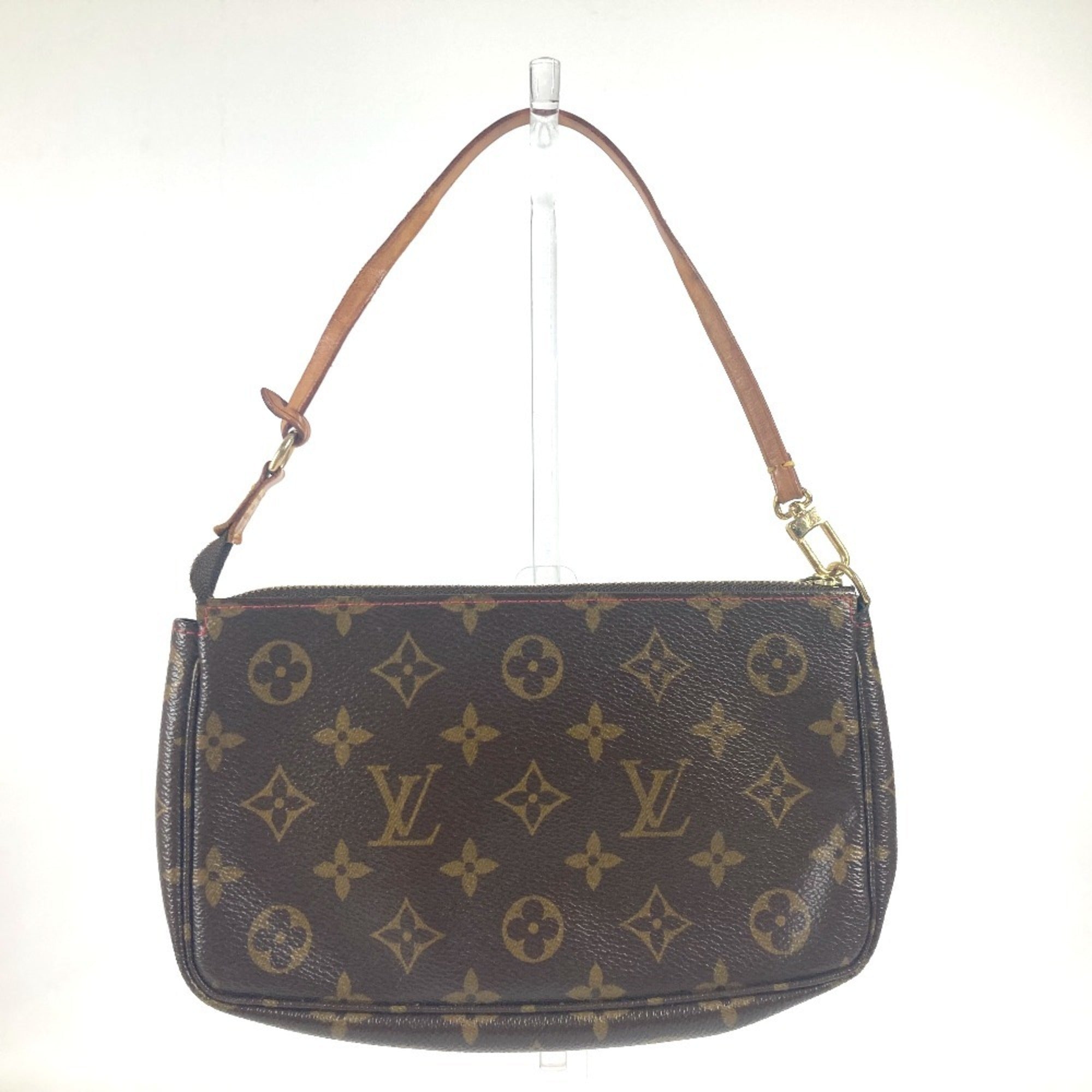 Louis Vuitton Monogram Brown Monogram Cherry Red Color Pochette Pouch (Pre-Owned)