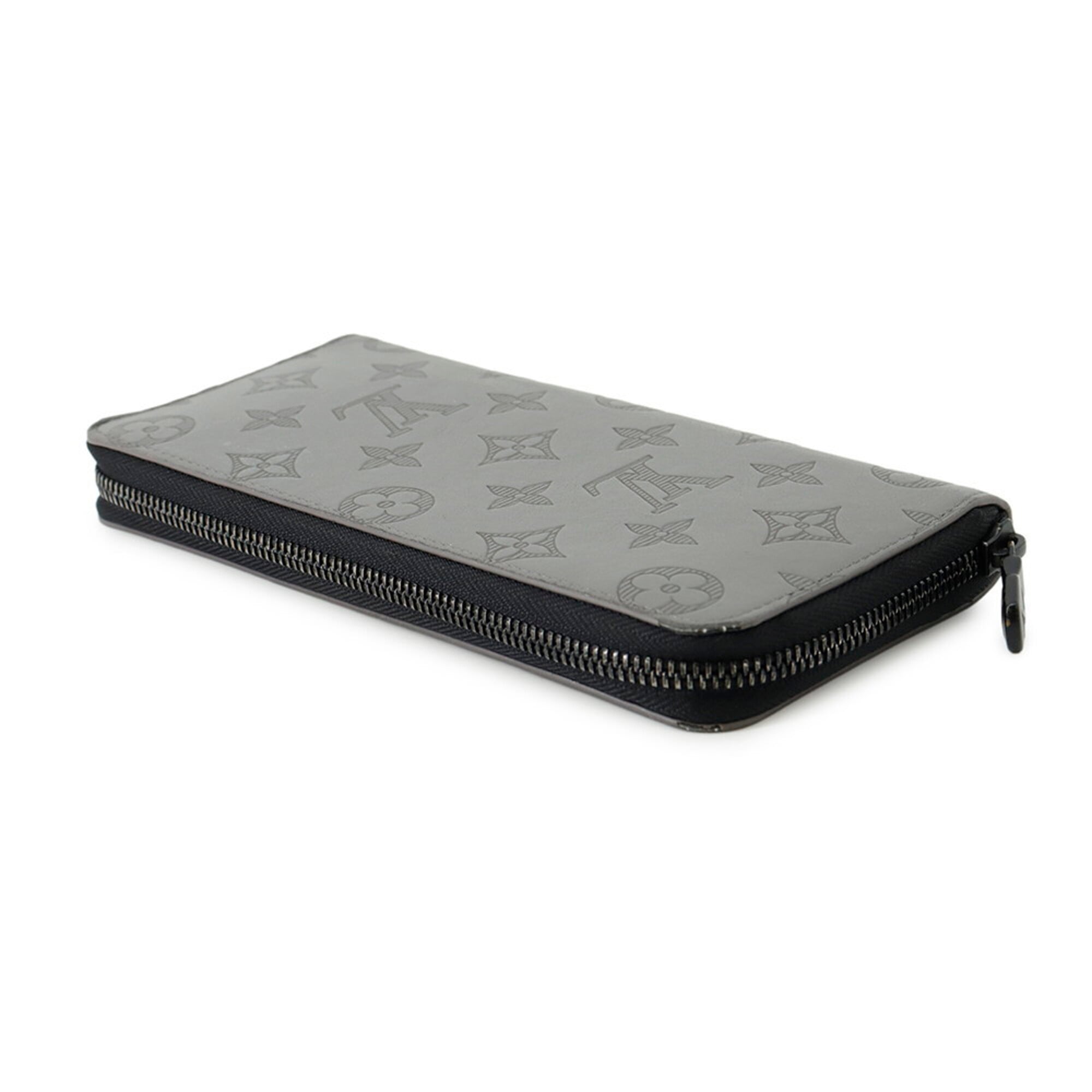 Louis Vuitton Monogram Shadow Black Gray Noir Monogram Shadow Long Wallet (Bi-Fold) (Pre-Owned)