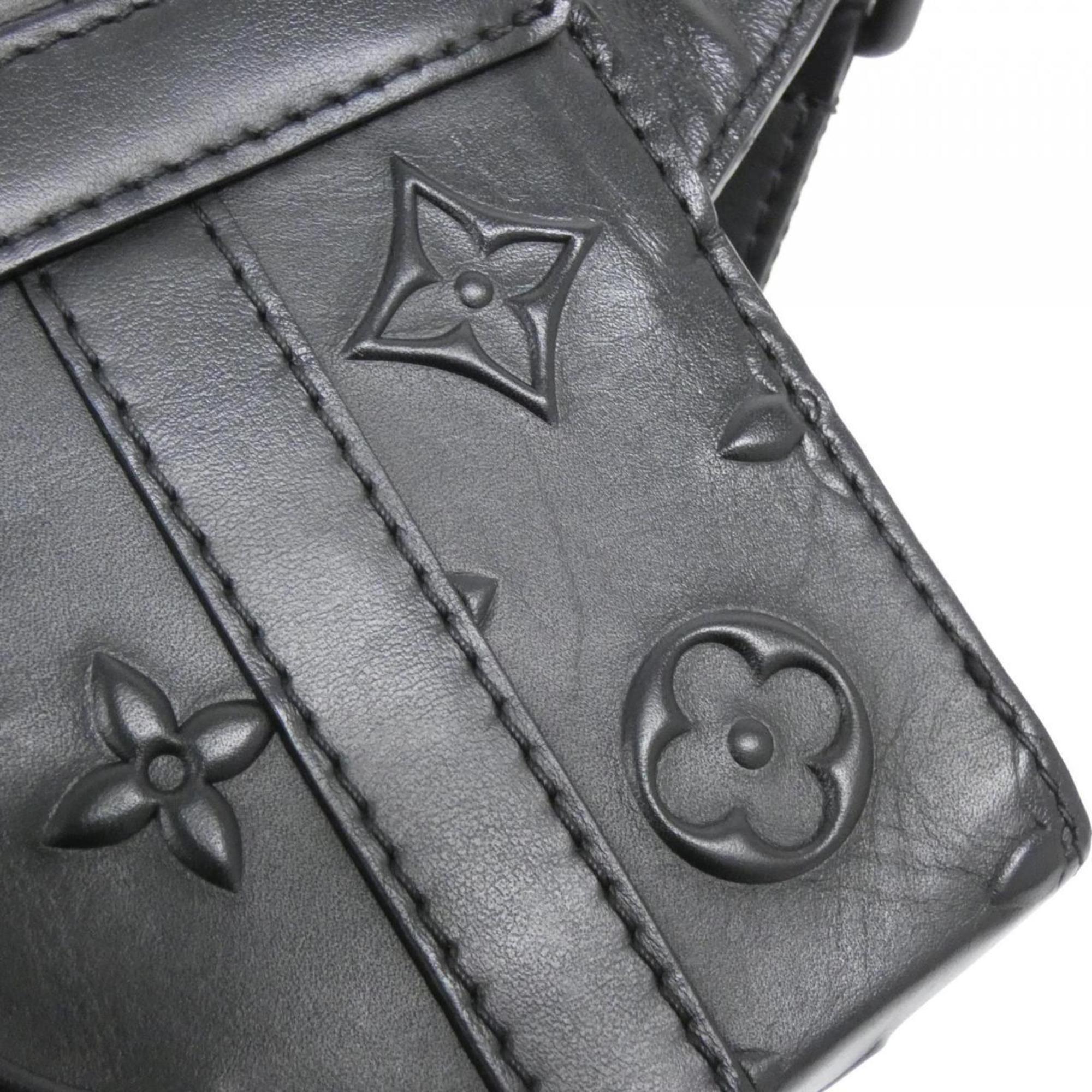 Louis Vuitton Monogram Black Leather Shoulder Bag (Pre-Owned)
