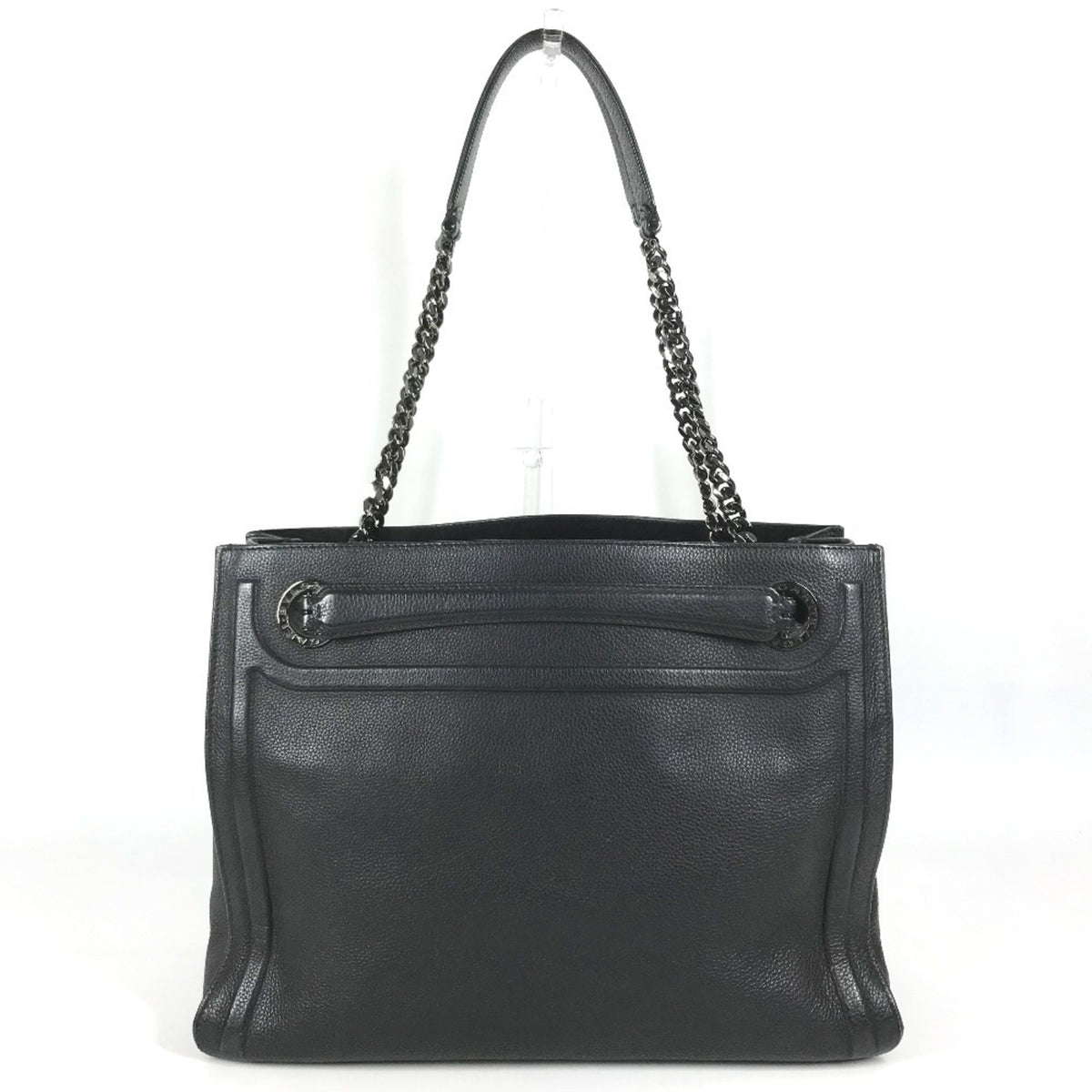 Bvlgari Black Leather Shoulder Bag Tote Bag (Pre-Owned)
