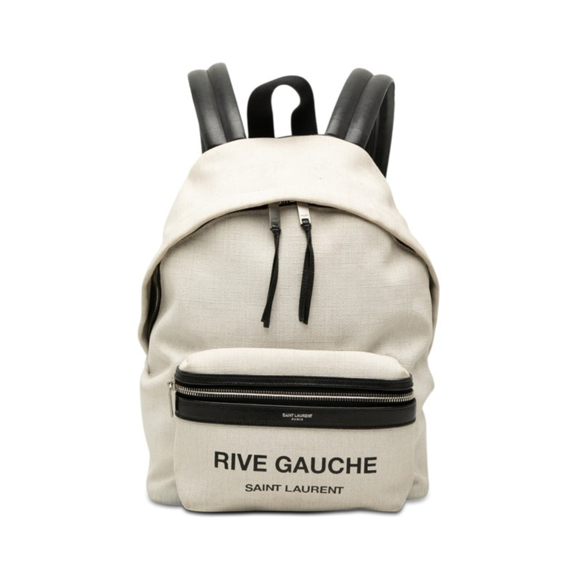 Saint Laurent White Linen Leather Backpack (Pre-Owned)