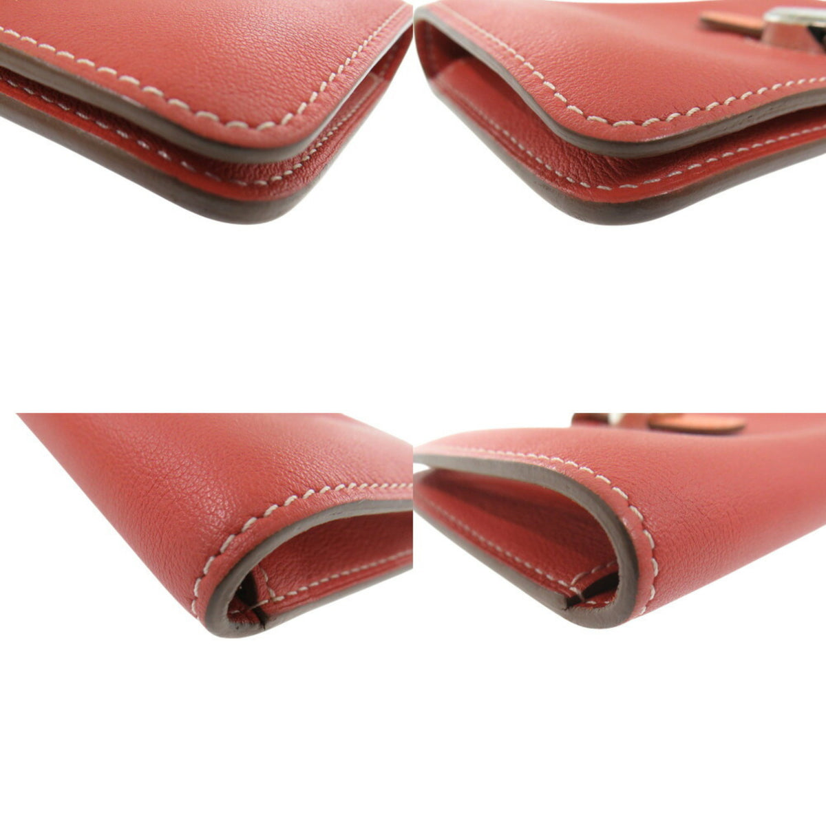 Hermes Crevette Sanguine Swift Leather Coin Purse/Coin Case (Pre-Owned)