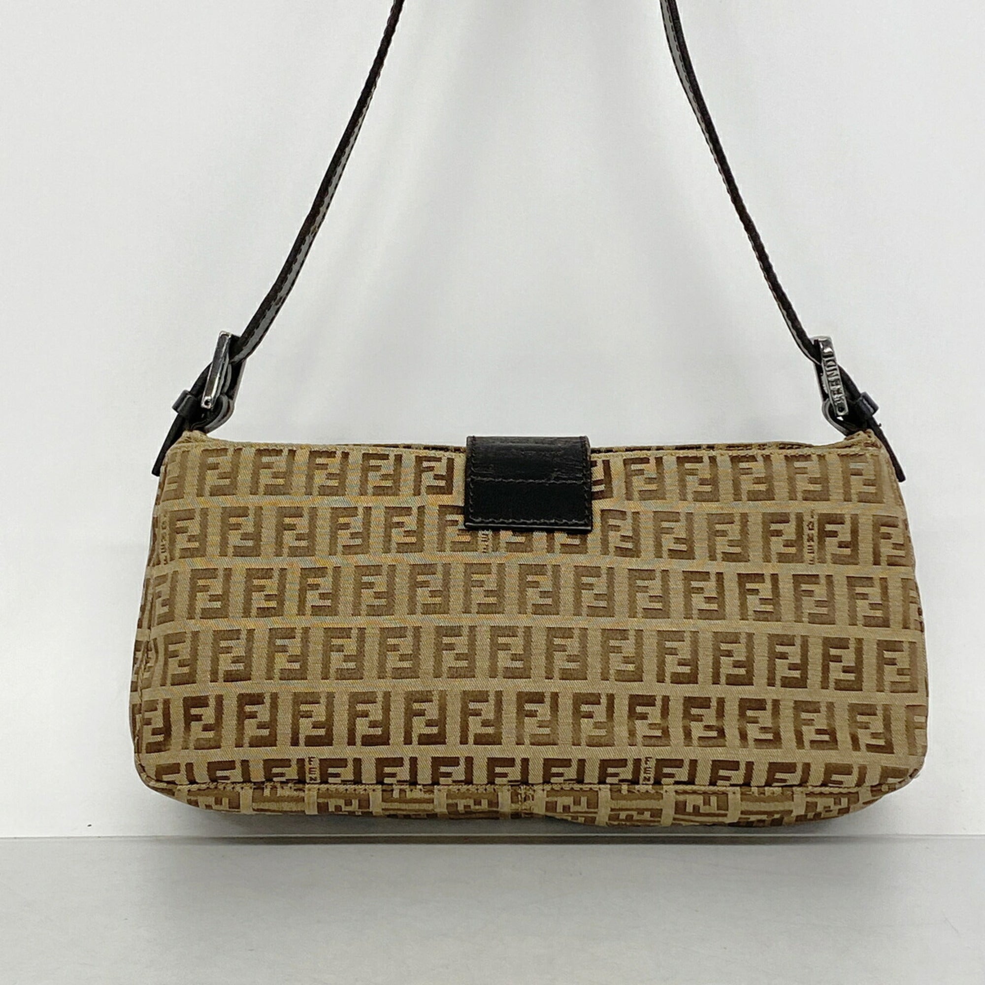 Fendi Brown Nylon Canvas Shoulder Bag (Pre-Owned)