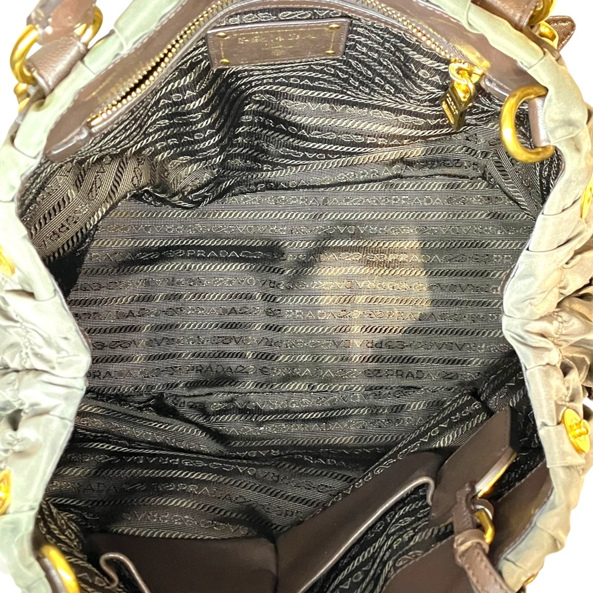 Prada Nylon Leather Handbag (Pre-Owned)