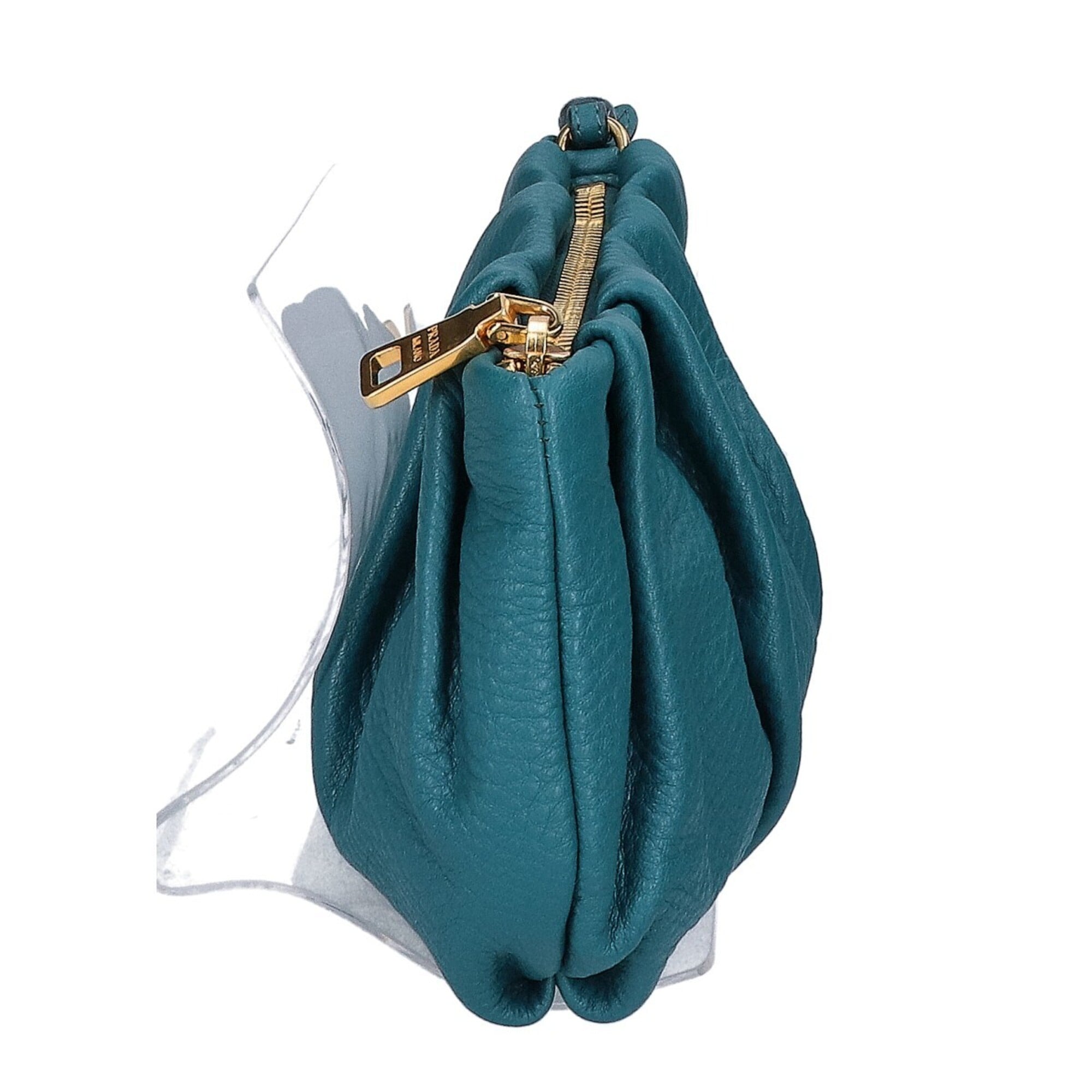 Prada Turquoise Leather Pouch (Pre-Owned)