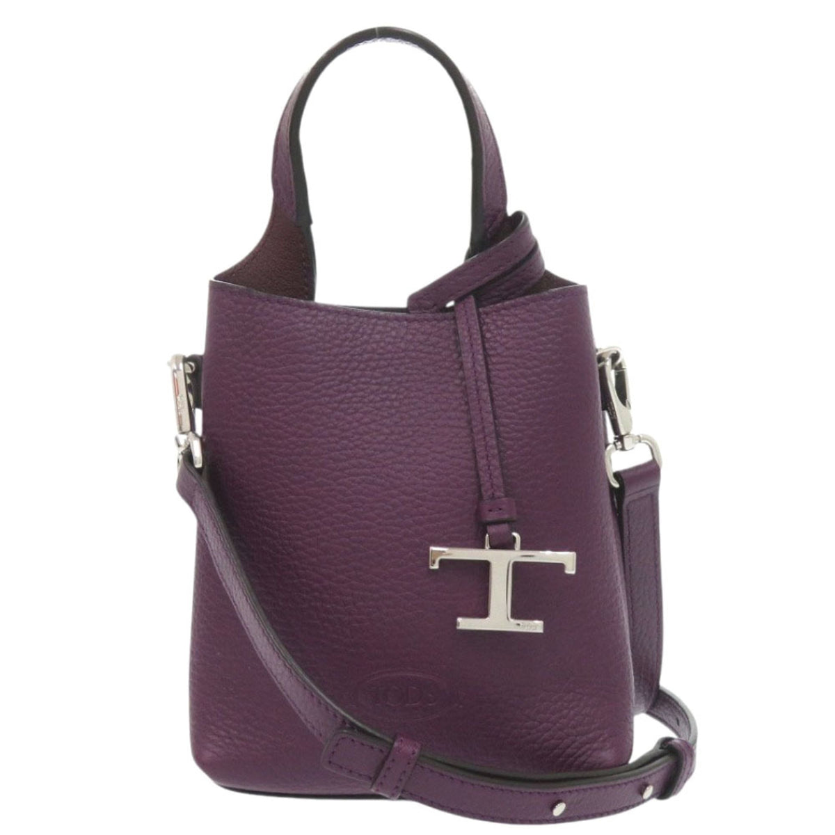 Tod's Purple Leather Handbag Shoulder Bag (Pre-Owned)