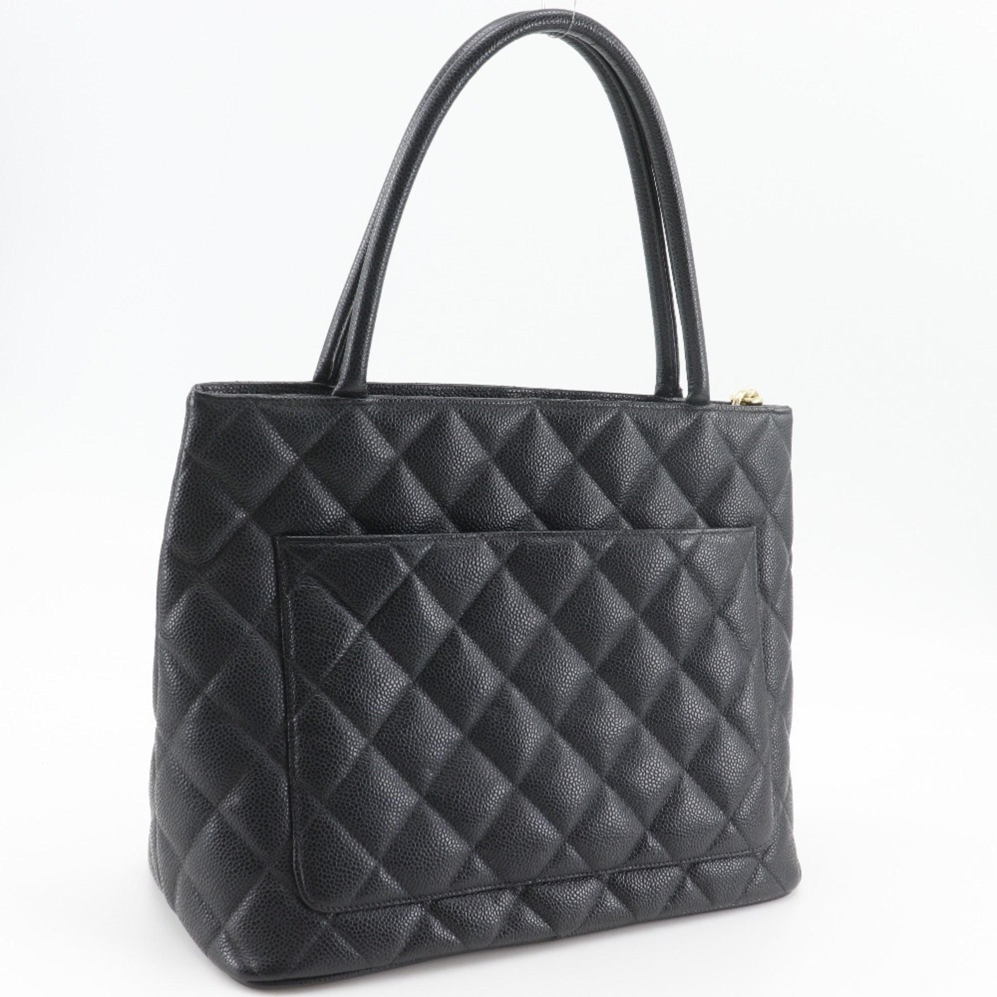 Chanel Black Grained Calfskin Tote Bag (Pre-Owned)