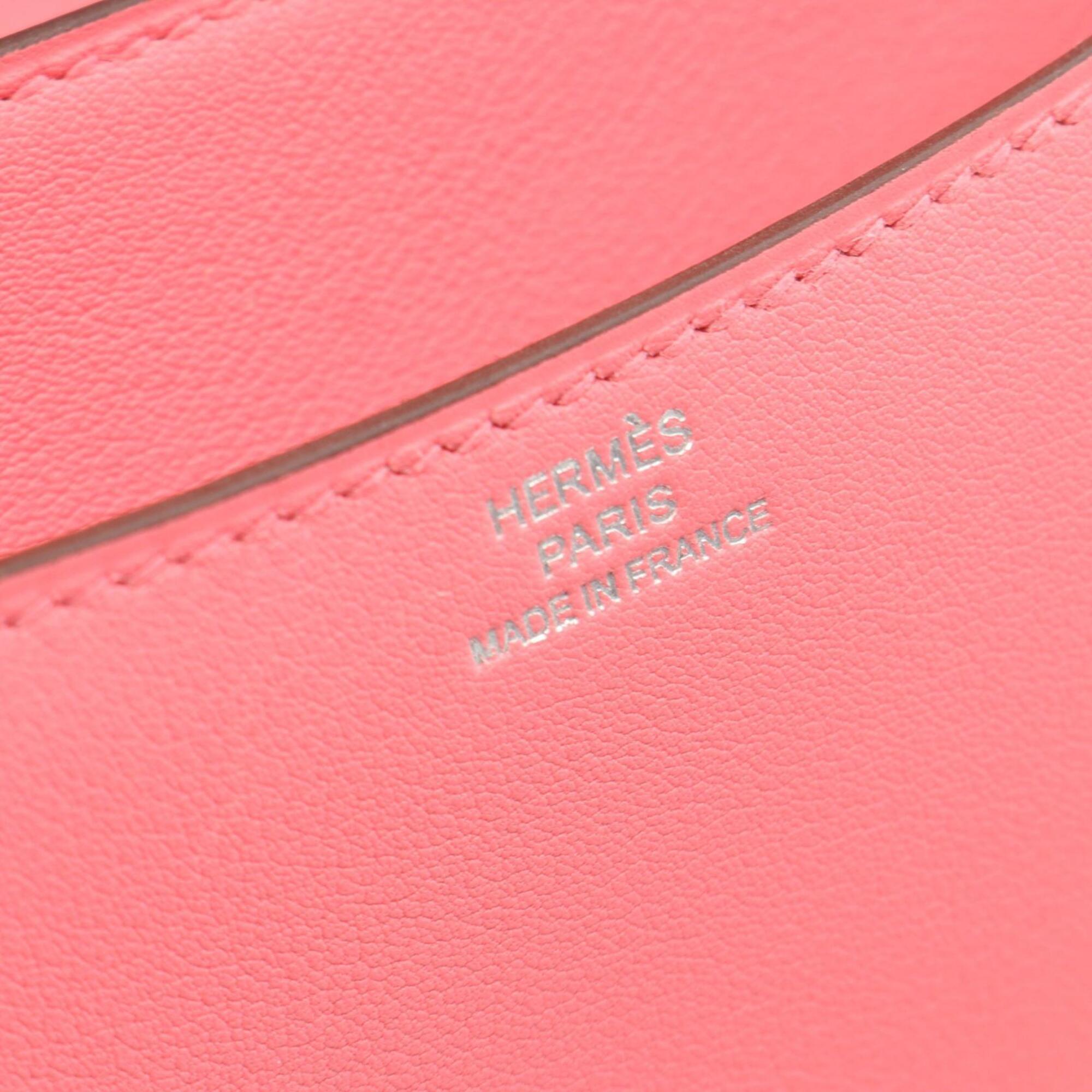 Hermes Pink Rose Azalee Swift Leather Leather Handbag Shoulder Bag (Pre-Owned)