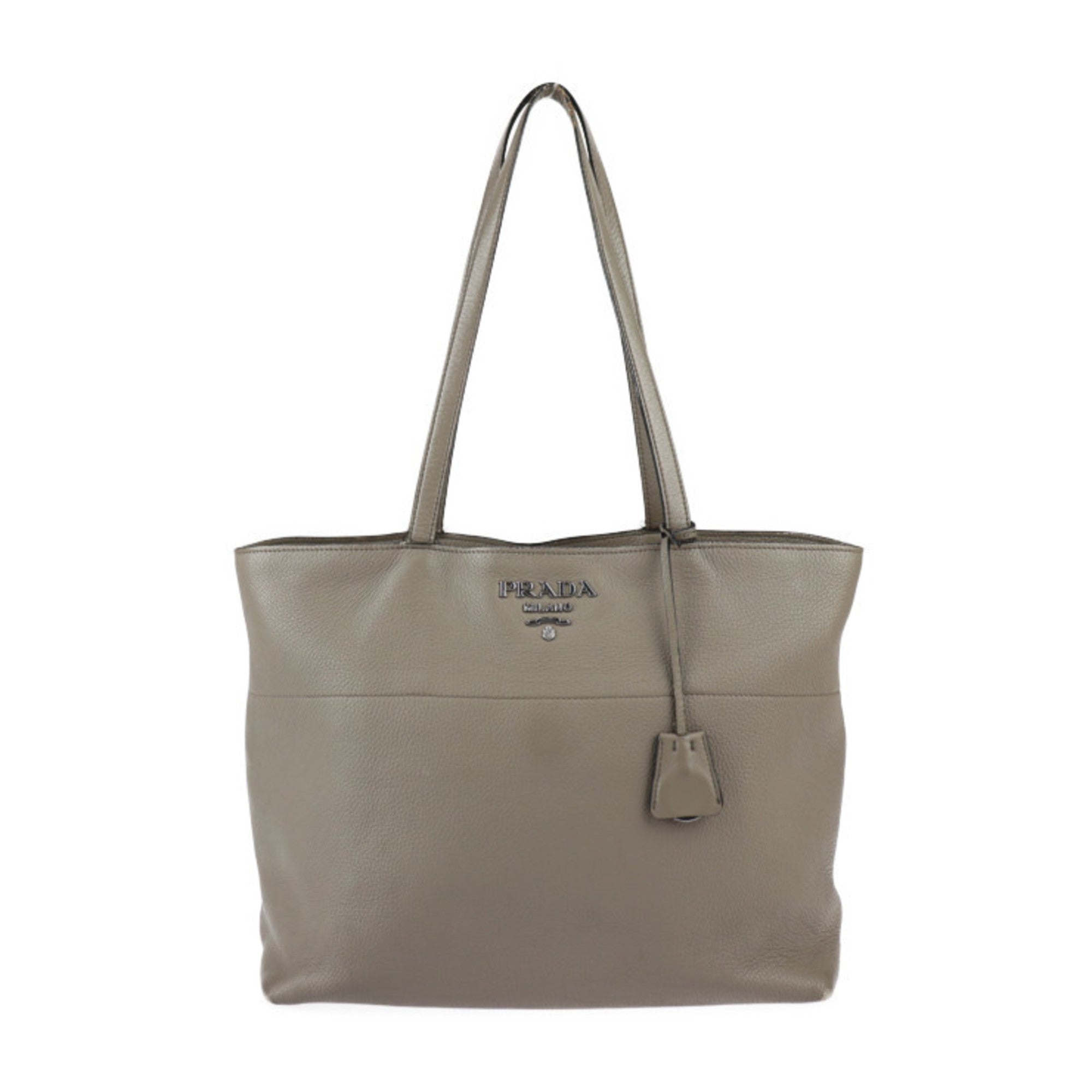 Prada Gray Handbag Shoulder Bag Tote Bag (Pre-Owned)
