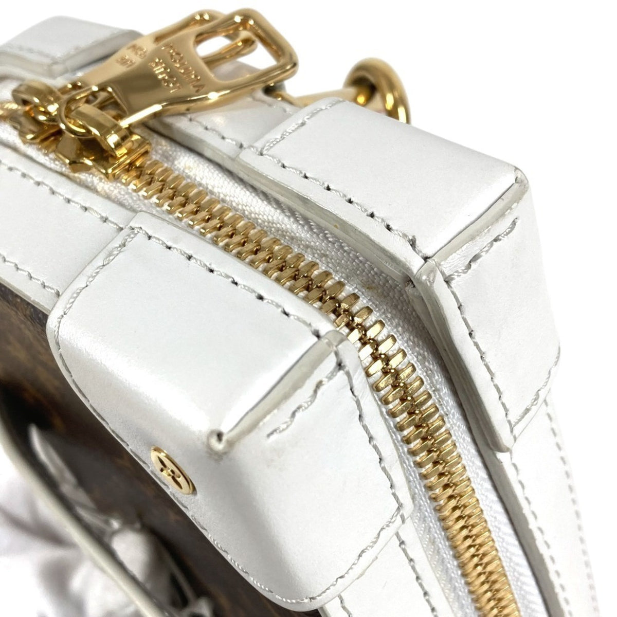 Louis Vuitton Brown Monogram White Monogram Leather Pochette Shoulder Bag (Pre-Owned)