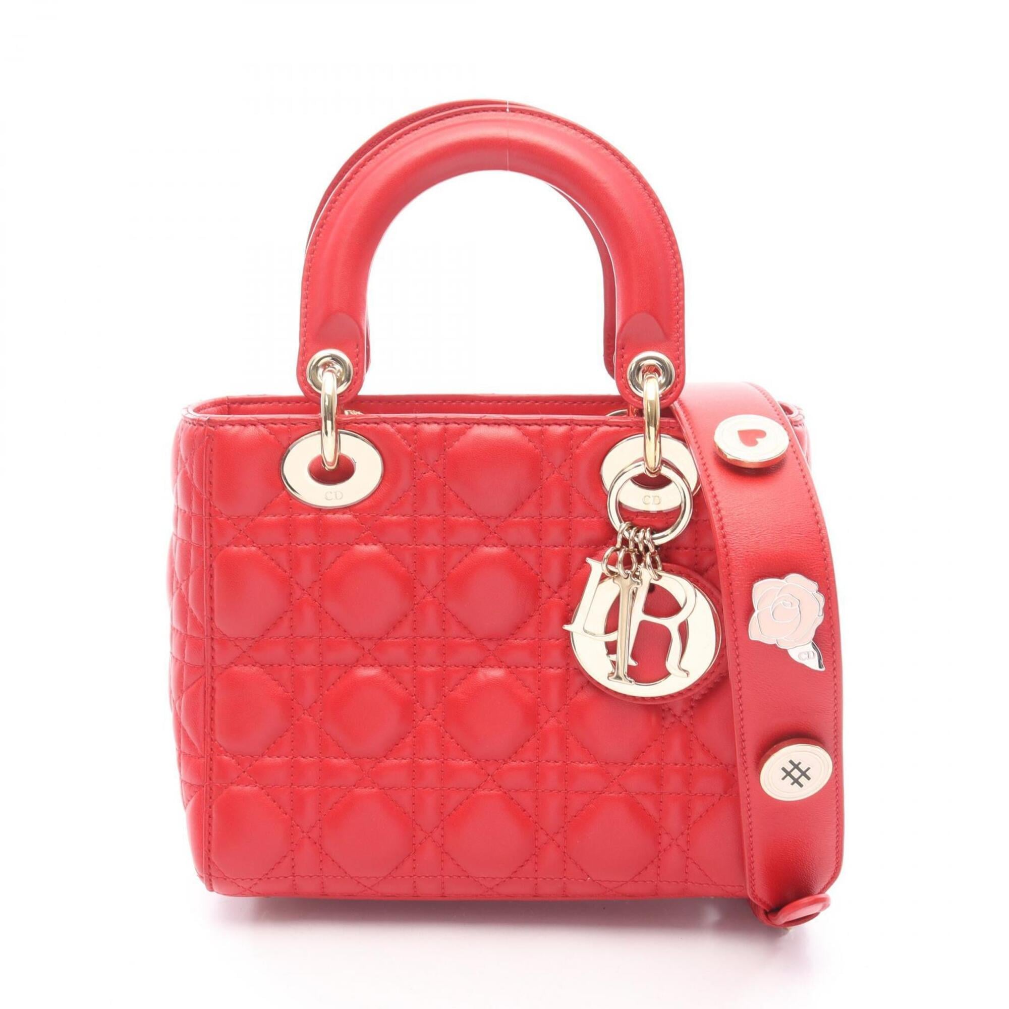 Christian Dior Red Color Leather Handbag (Pre-Owned)