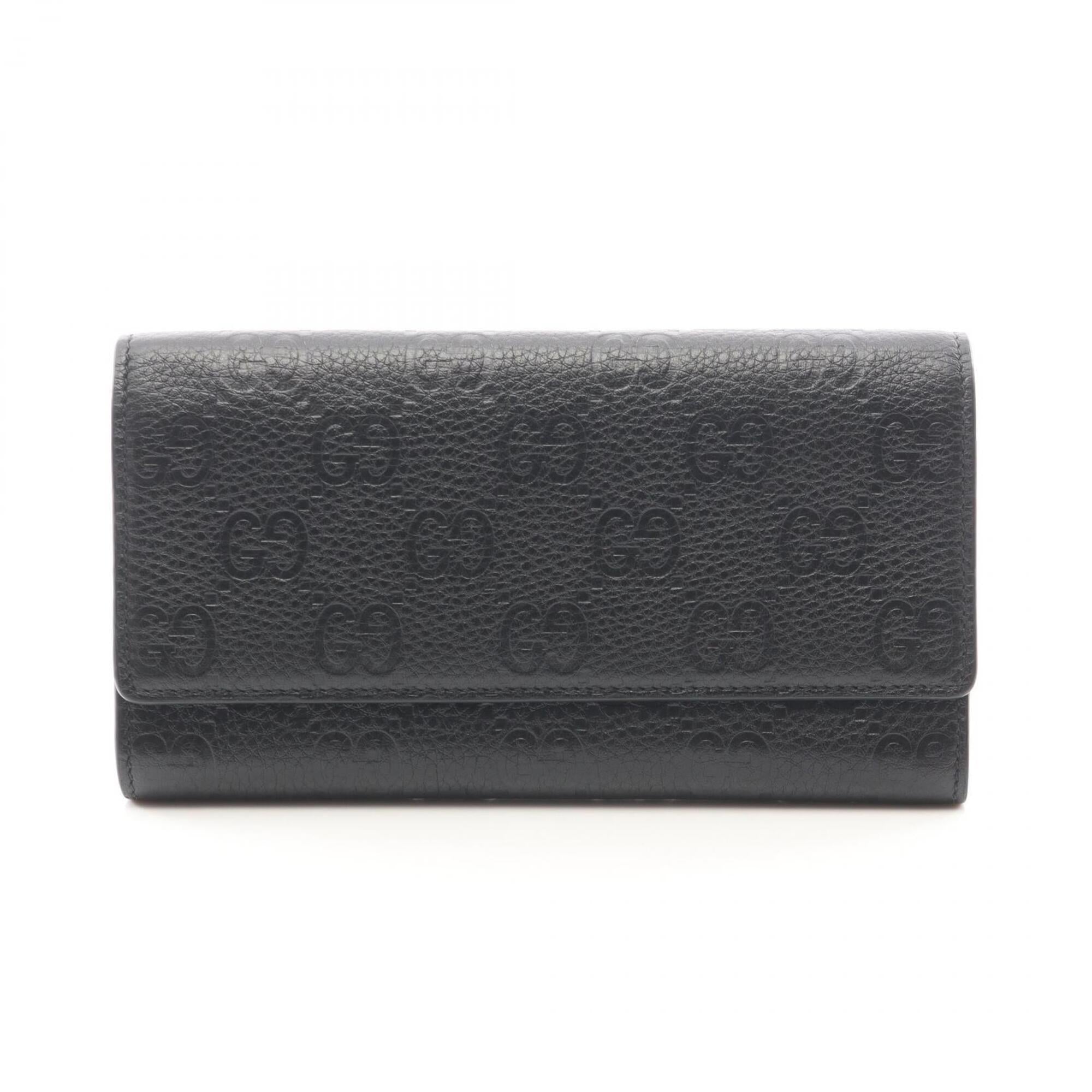 Gucci Black Leather Long Wallet (Bi-Fold) (Pre-Owned)