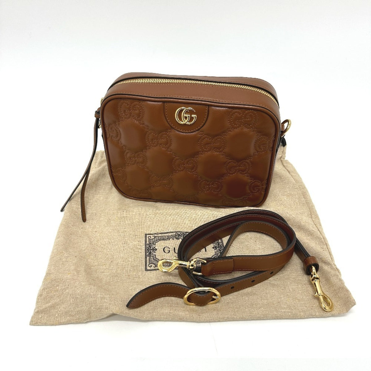 Gucci Brown Leather Shoulder Bag (Pre-Owned)