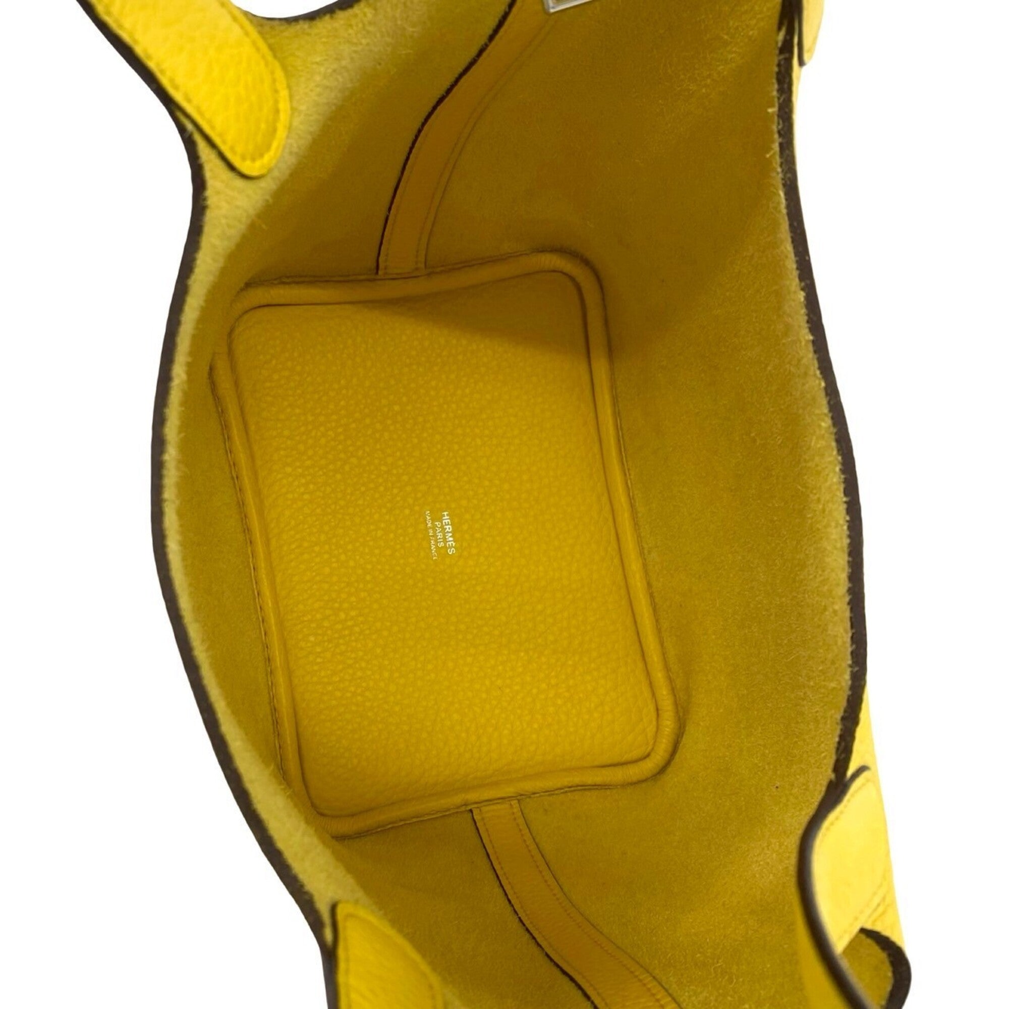 Hermes Yellow Taurillon Clemence Leather Handbag Tote Bag (Pre-Owned)